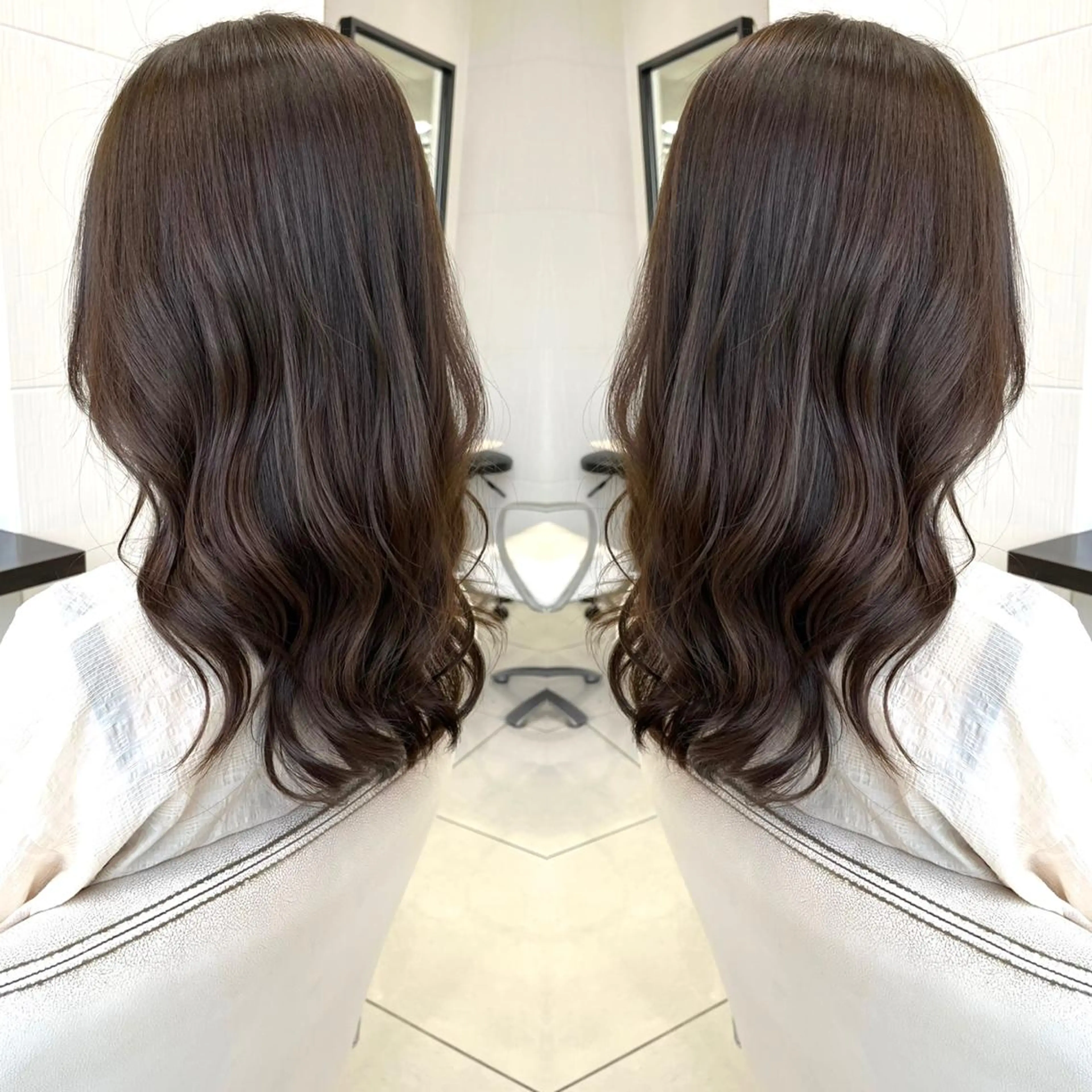 セミロング カラー 透明感カラー グレージュ オリーブグレージュ オリーブグレー カット ヘアカラー トリートメント BOOTH share salon所属・ハタケヤマヨシキ ／BOOTHのヘアスタイル