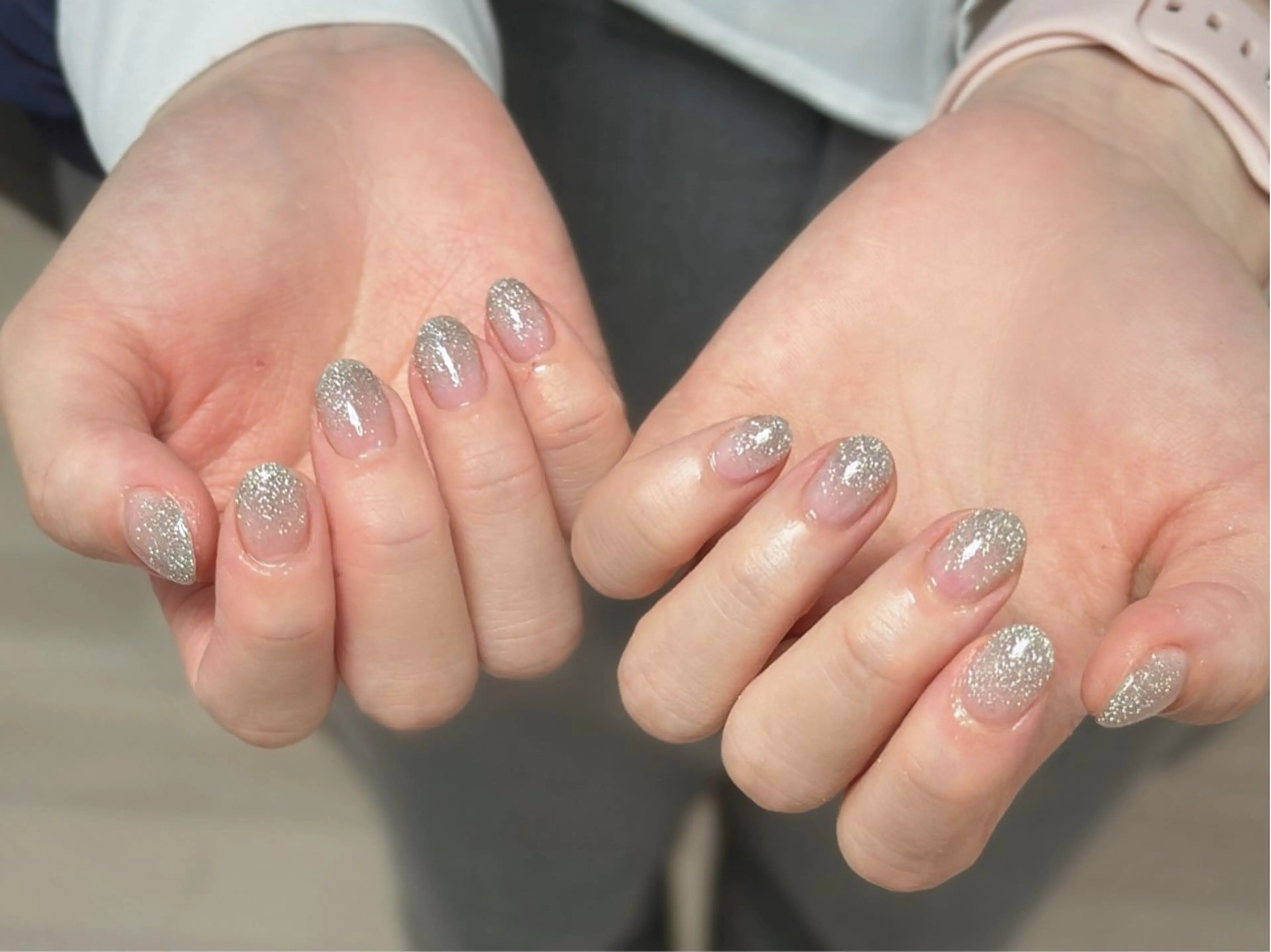 ネイル アートネイル オーロラネイル チークネイル フレンチネイル ガラスフレンチ ハンドネイル 🎀YooLi Nail salonのネイルデザイン