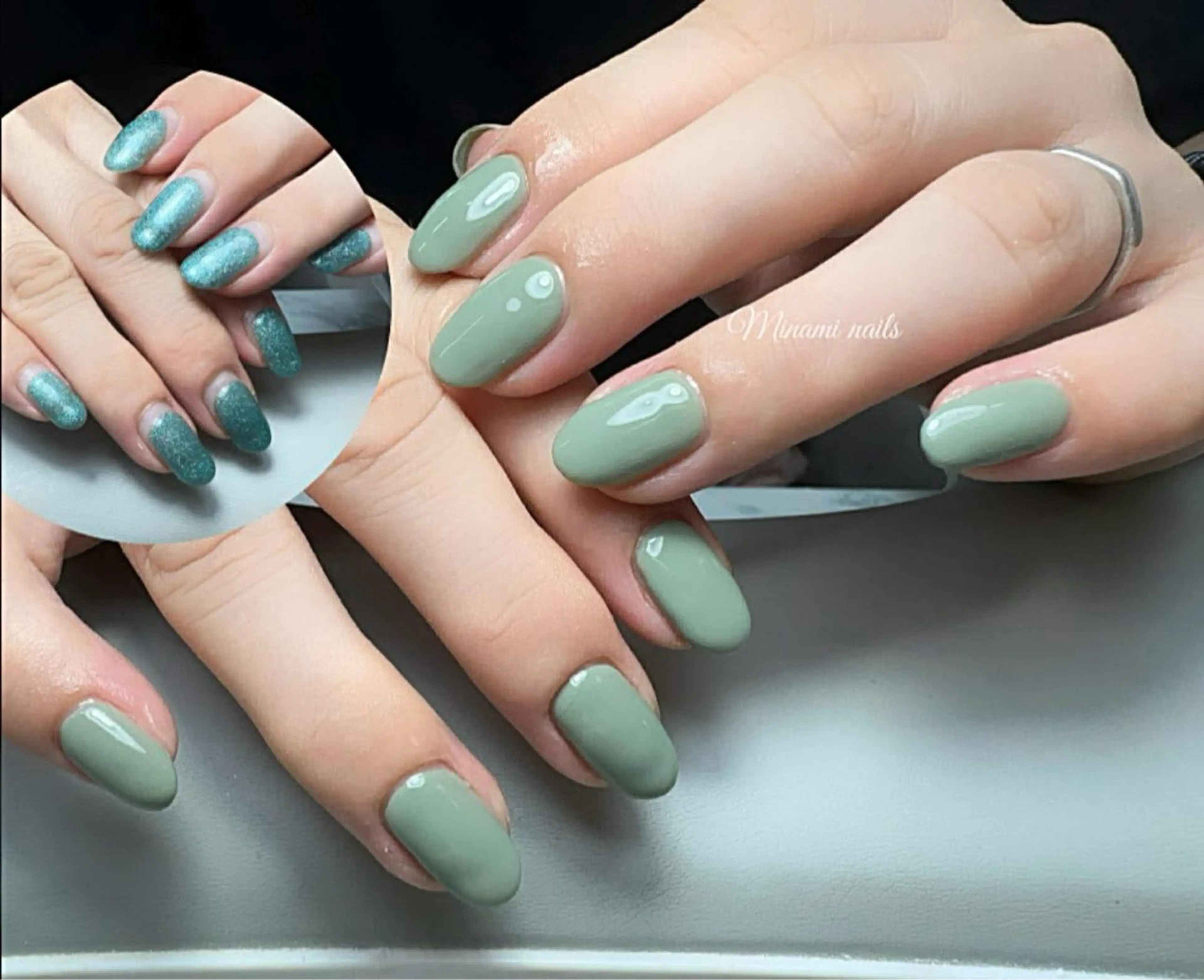 ネイル アートネイル オーロラネイル ガーリー キラキラネイル 韓国ネイル Minami Nailsのネイルデザイン