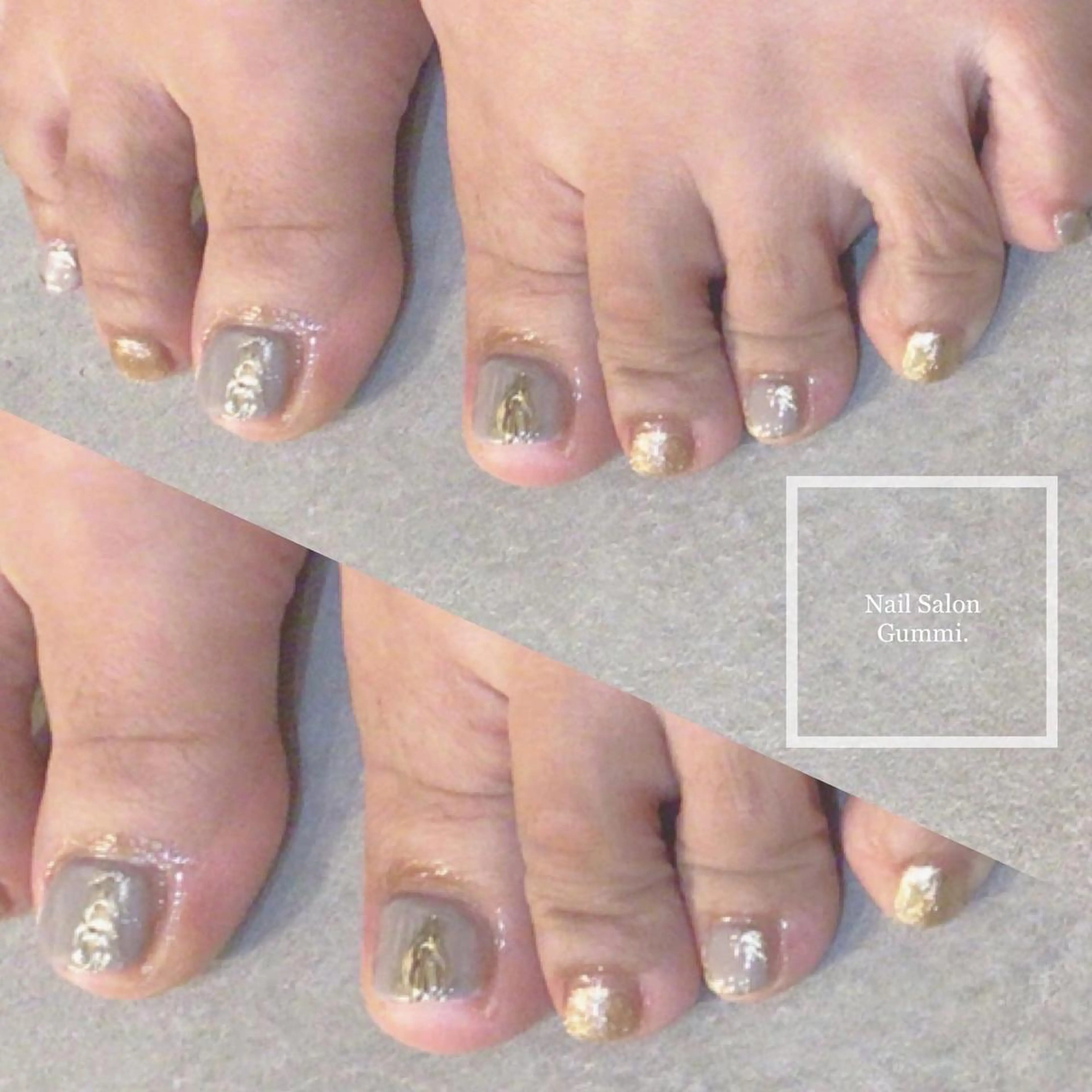 ネイル フットネイル キラキラネイル 韓国ネイル ラメ(グリッター) ミラーネイル Nail Salon Gummi.のネイルデザイン