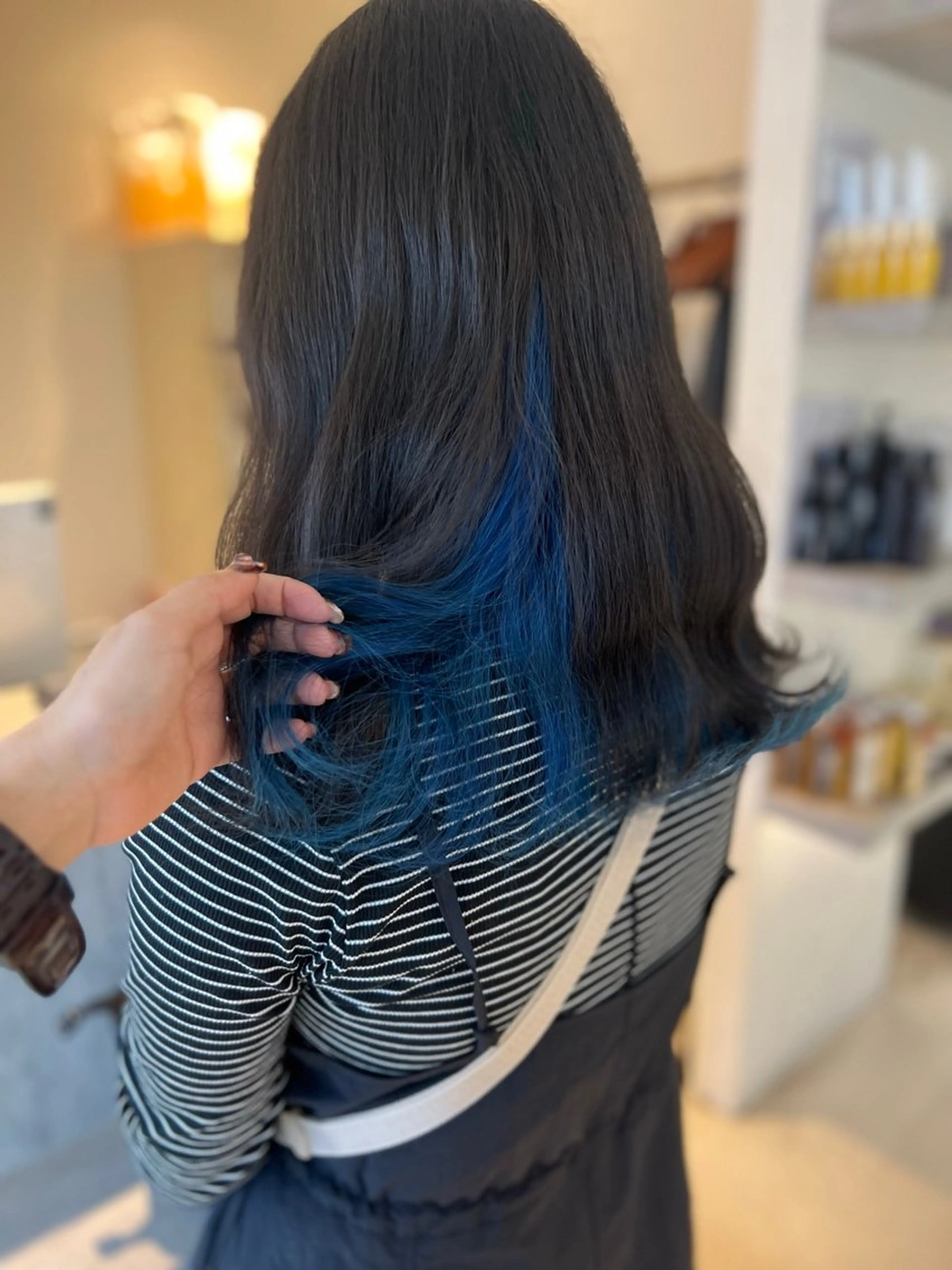 セミロング カラー ブルーカラー ヘアカラー トリートメント ヘアセット 絶対カワイイ保証💕 カワノチヒロのヘアスタイル