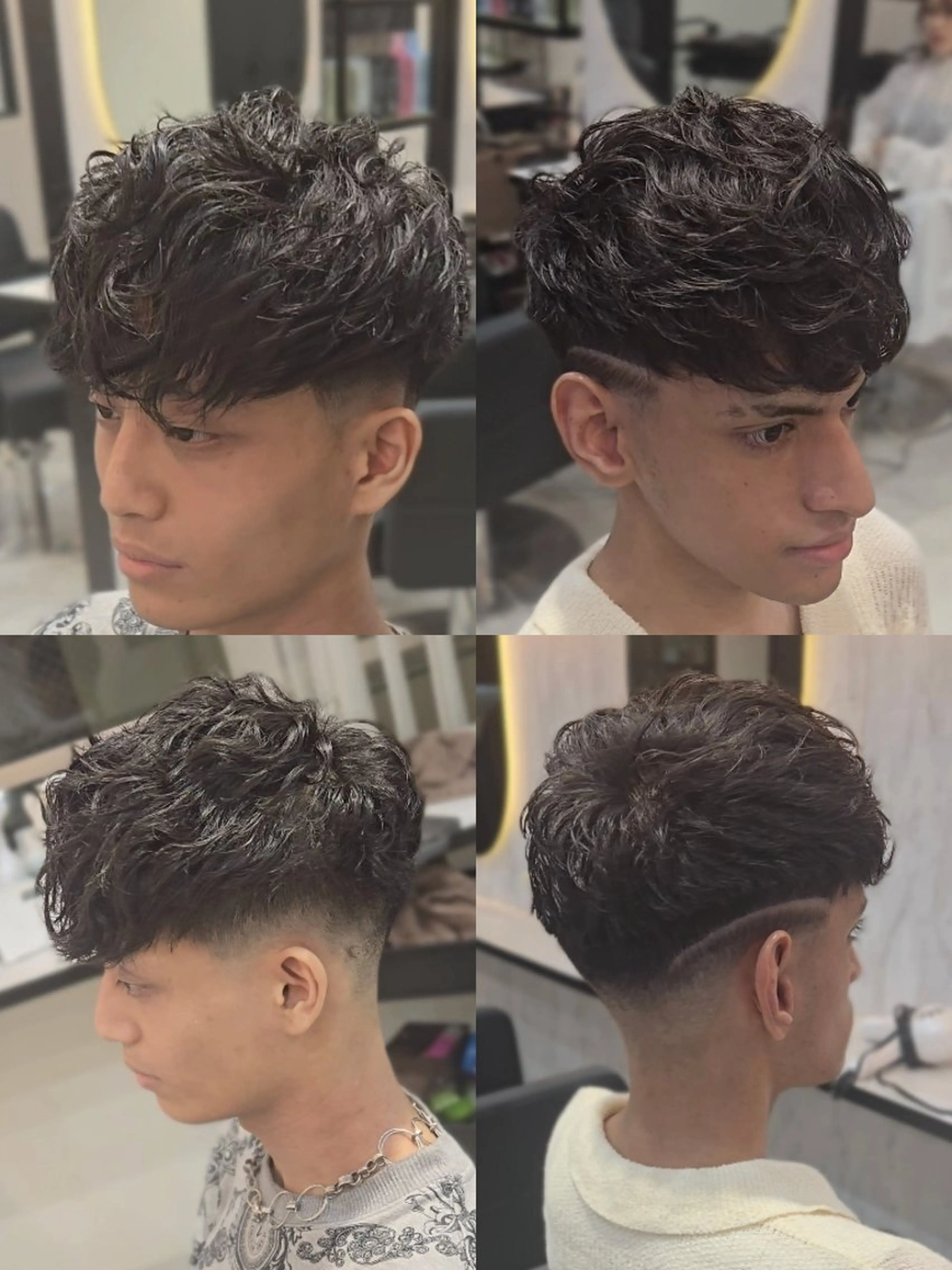 メンズ ミディアム パーマ ミディアムパーマ フェードカット メンズパーマ カット パーマ ヘアセット LEN名古屋/パーマ 海外ヘア/メンズ特化のヘアスタイル