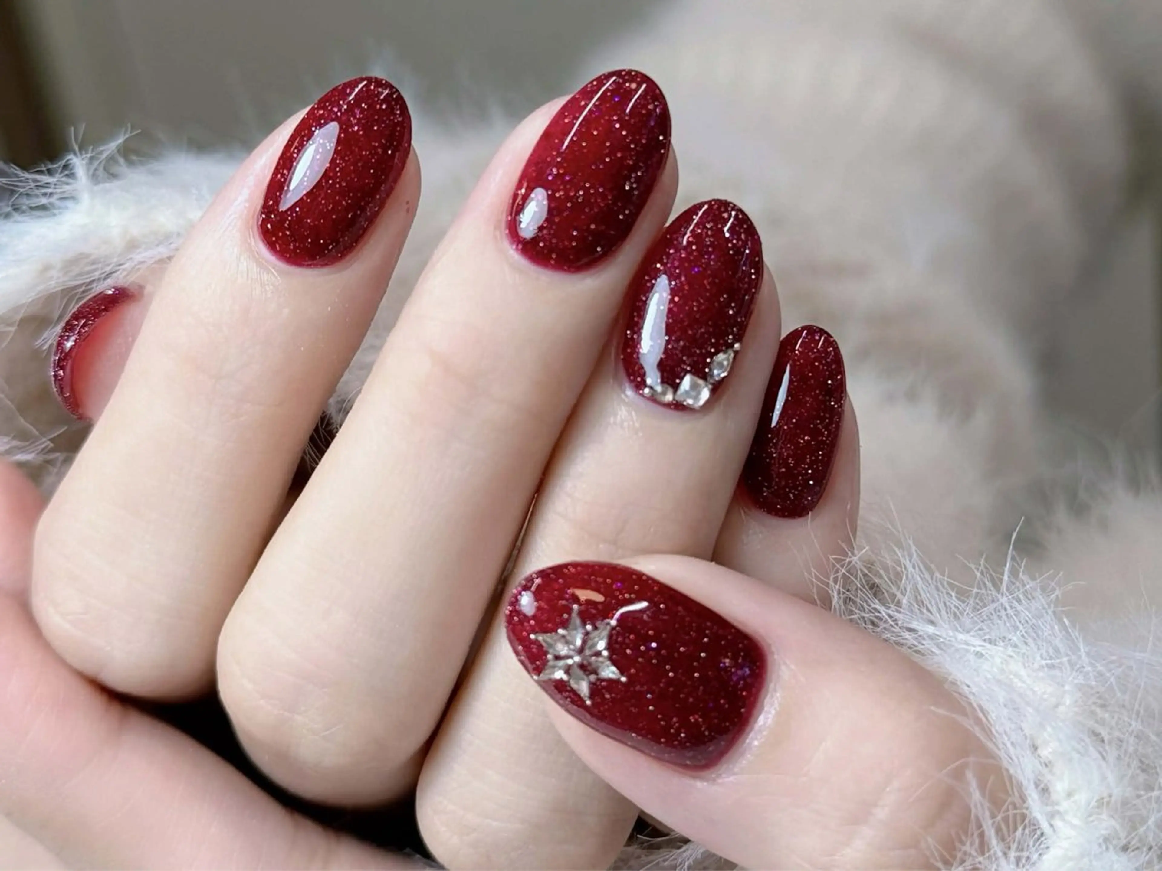 ネイル オーロラネイル ブルー チークネイル フットネイル フレンチネイル ハンドネイル Ema 大塚のネイルデザイン