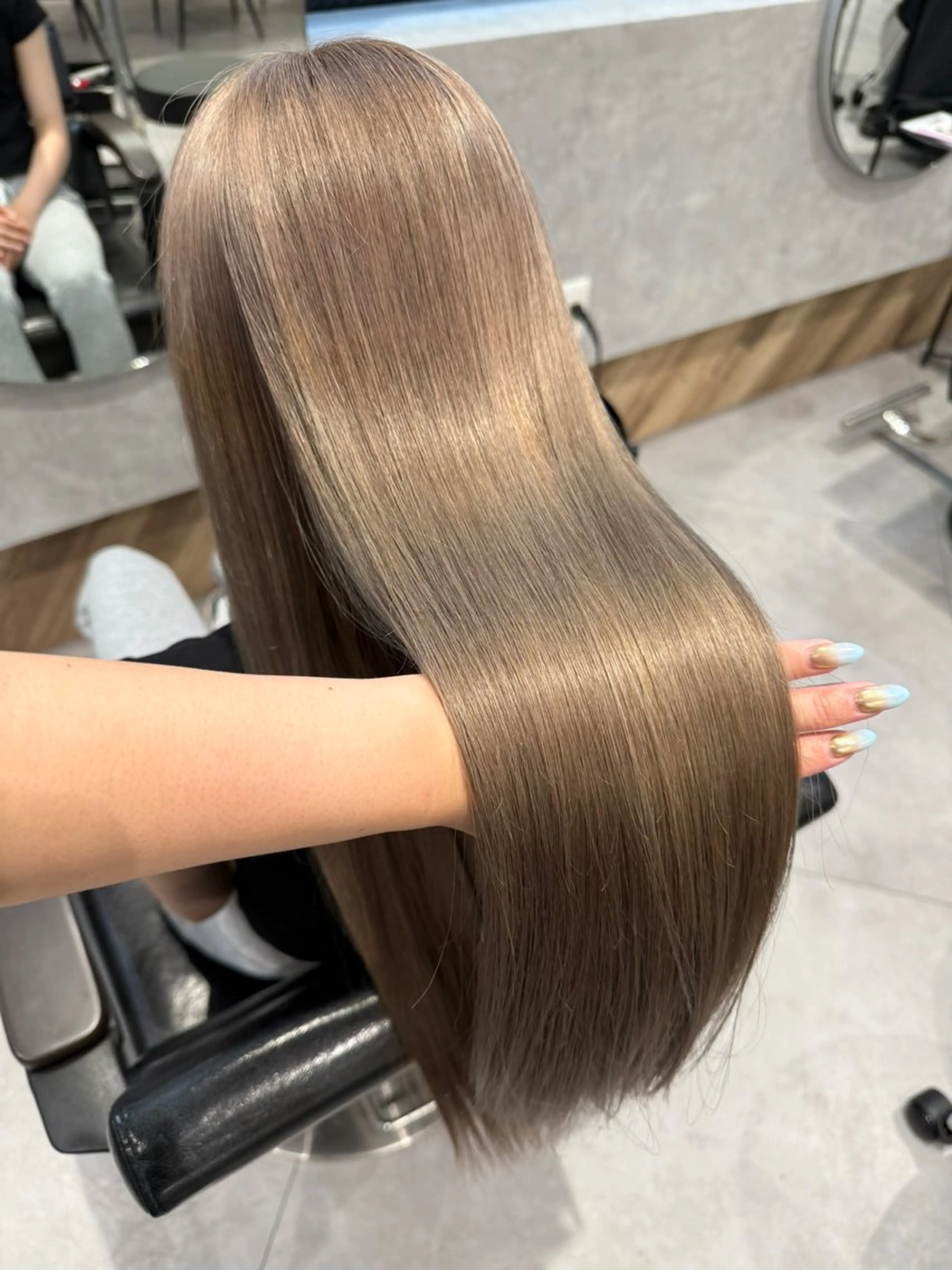 ロング ヘアカラー トリートメント 柴田樹/大人可愛い 艶髪カラー/髪質改善のヘアスタイル