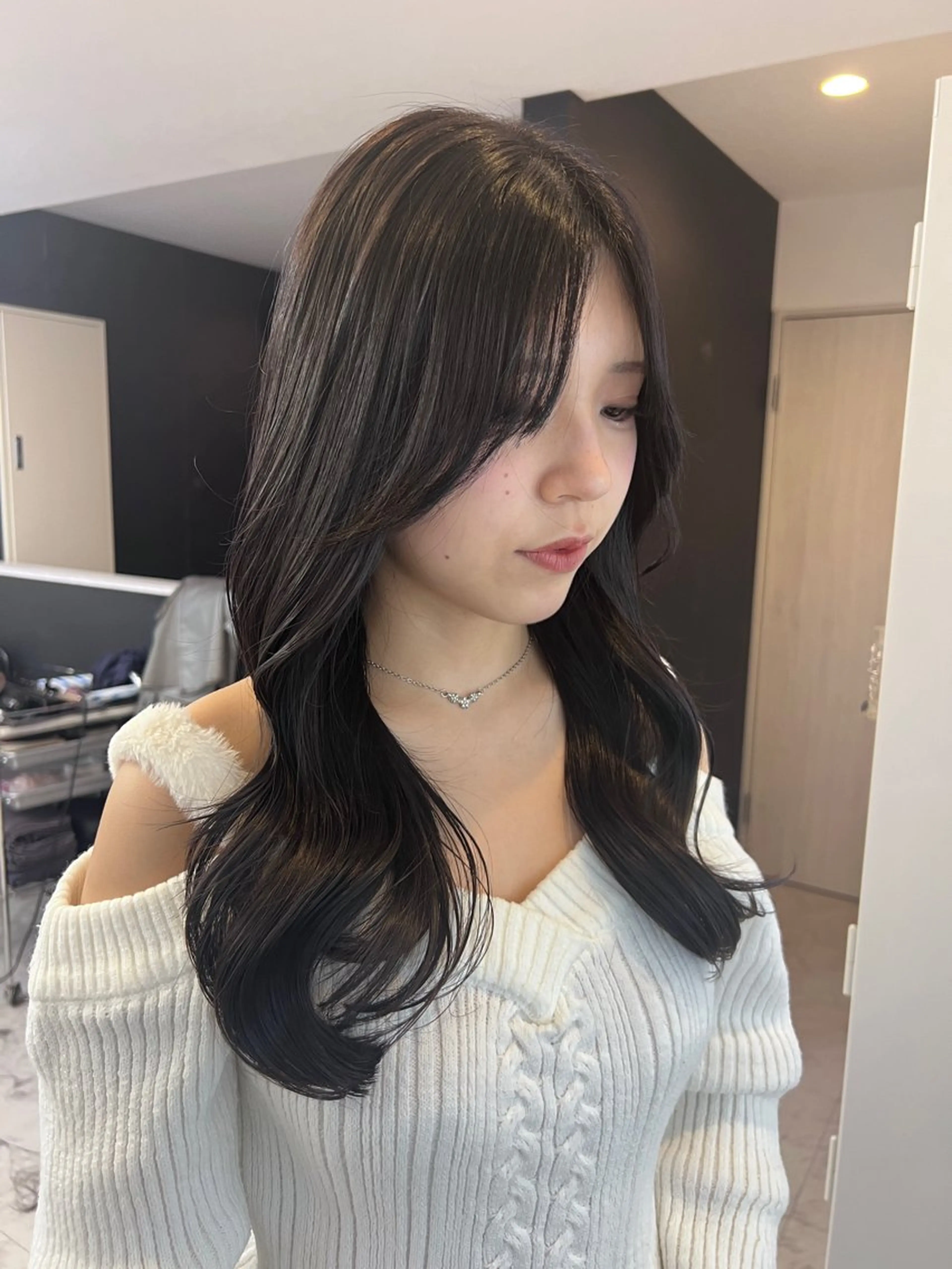 ロング カラー カット ヘアカラー トリートメント 🦋韓国ヘア 坂本 菜摘🦋のヘアスタイル