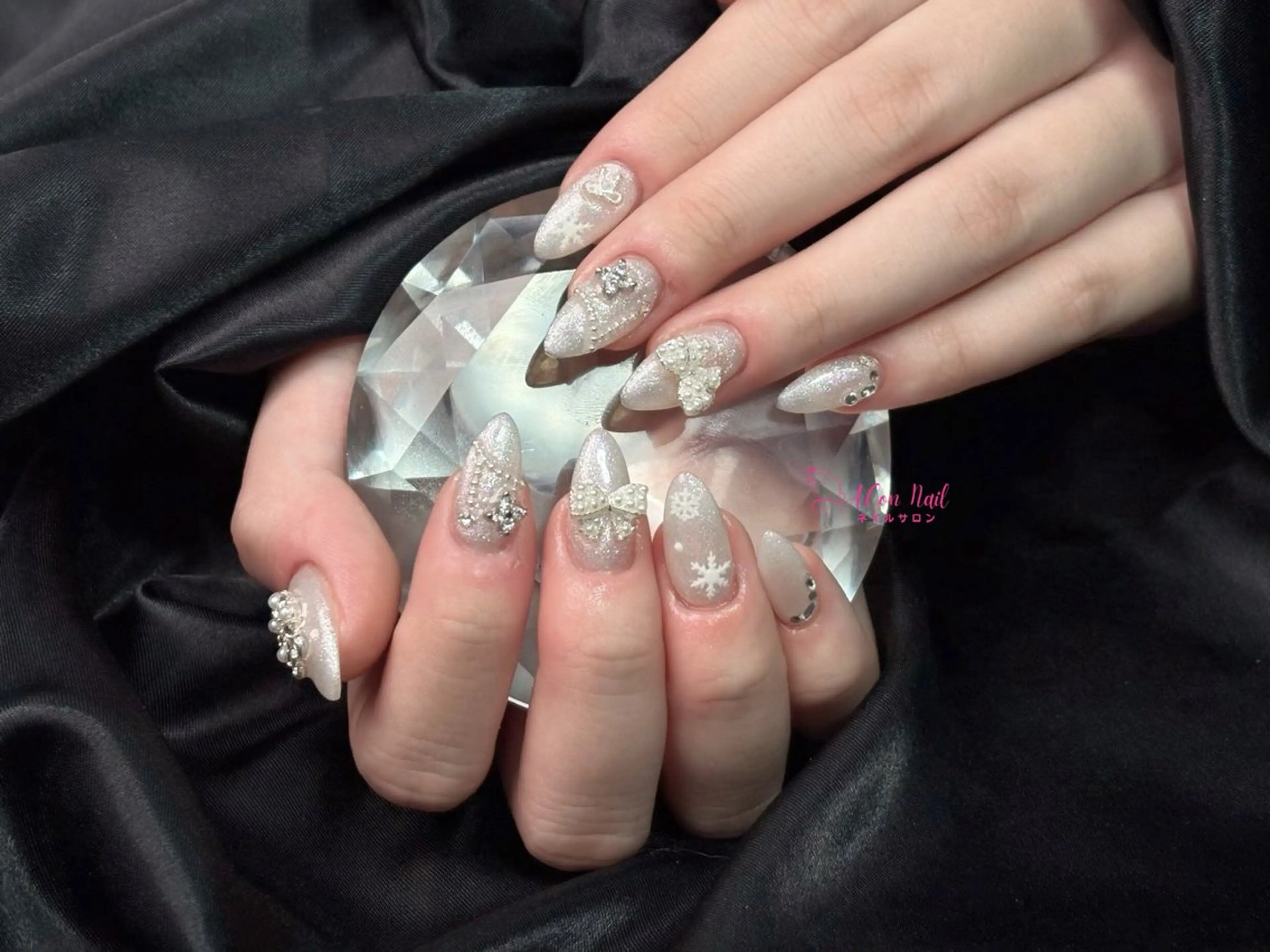 ネイル 桜ネイル 長さ出し フラワーネイル フレンチネイル ジェルネイル ハンドネイル AConNailSalon所属・ACon NailSalonのネイルデザイン