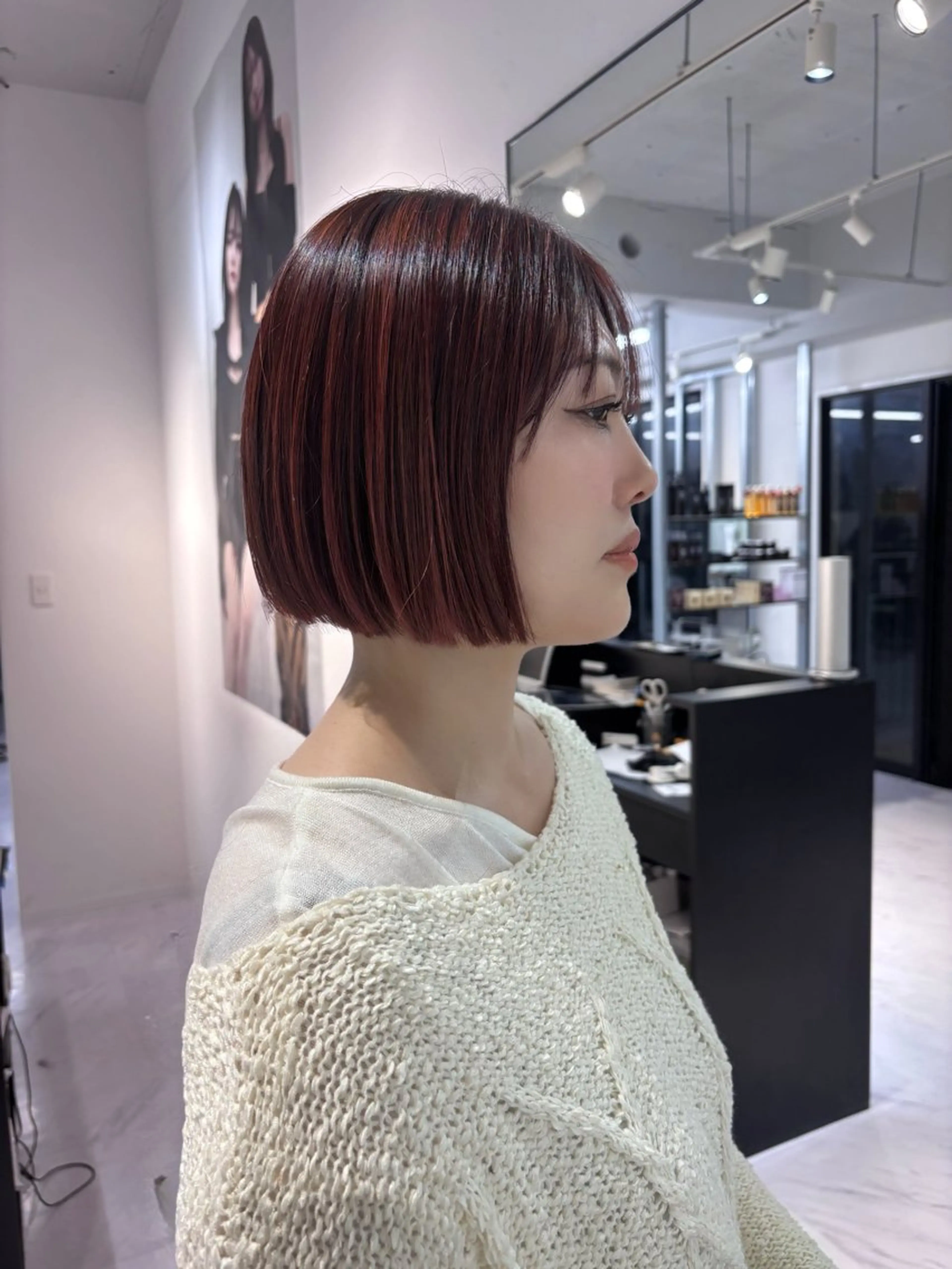 カラー レッドカラー ヘアカラー トリートメント 韓国ヘア💖Wカラー 💖透明感カラー💖のヘアスタイル