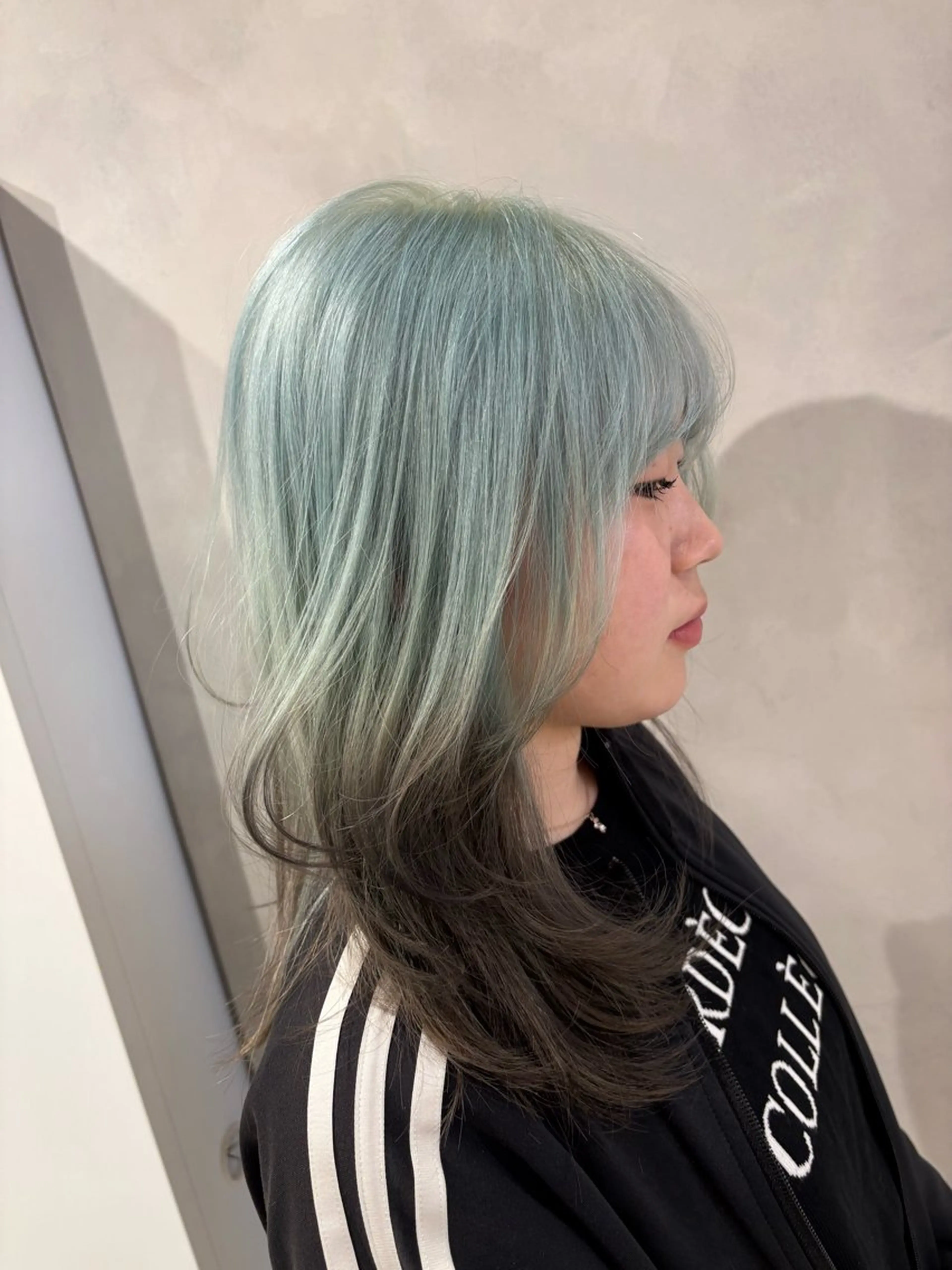 セミロング レイヤーカット ヘアカラー 渋谷ハイトーン/ デザインカラー阿部のヘアスタイル