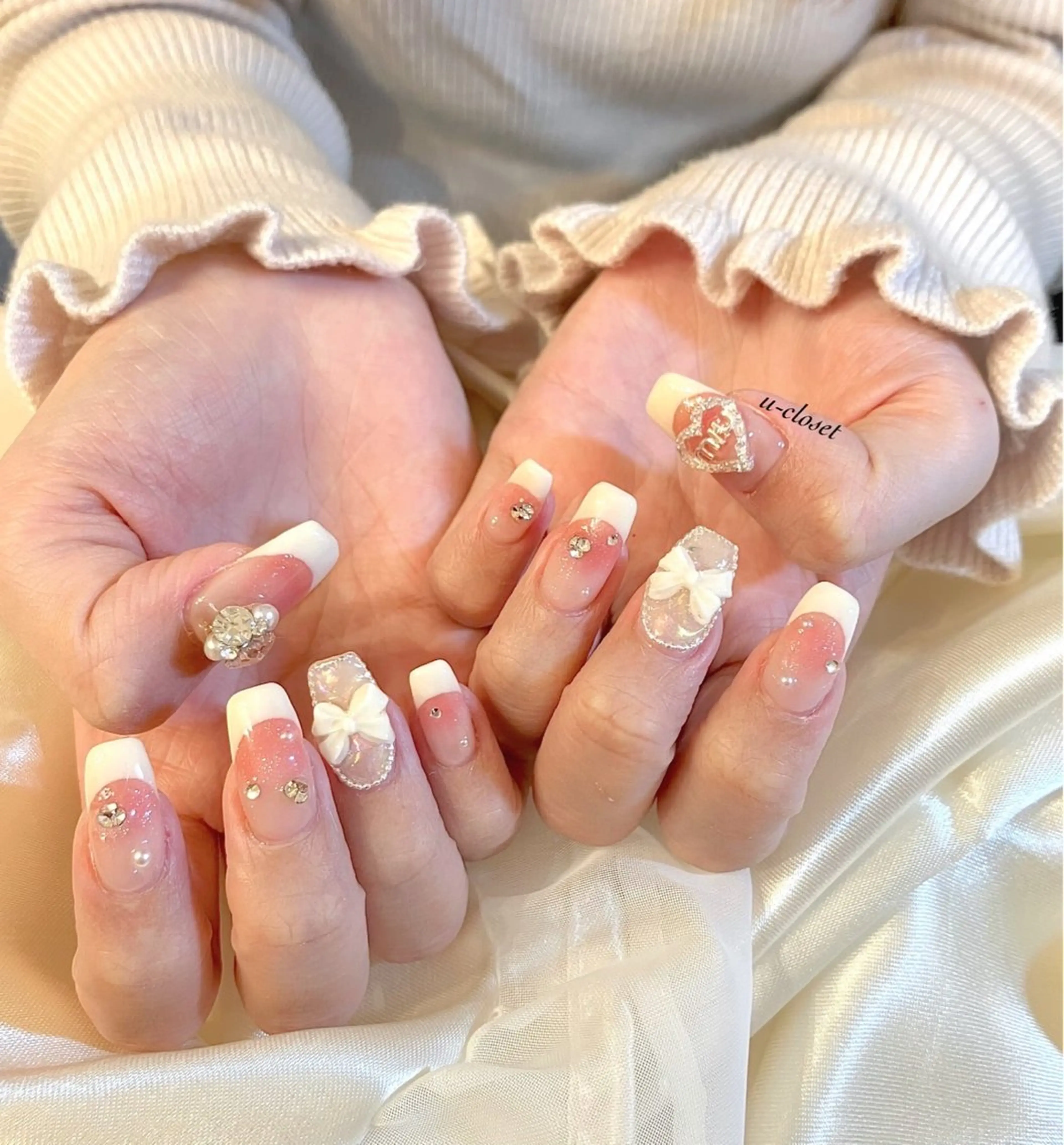 ネイル ハート ハンドネイル u closetのネイルデザイン