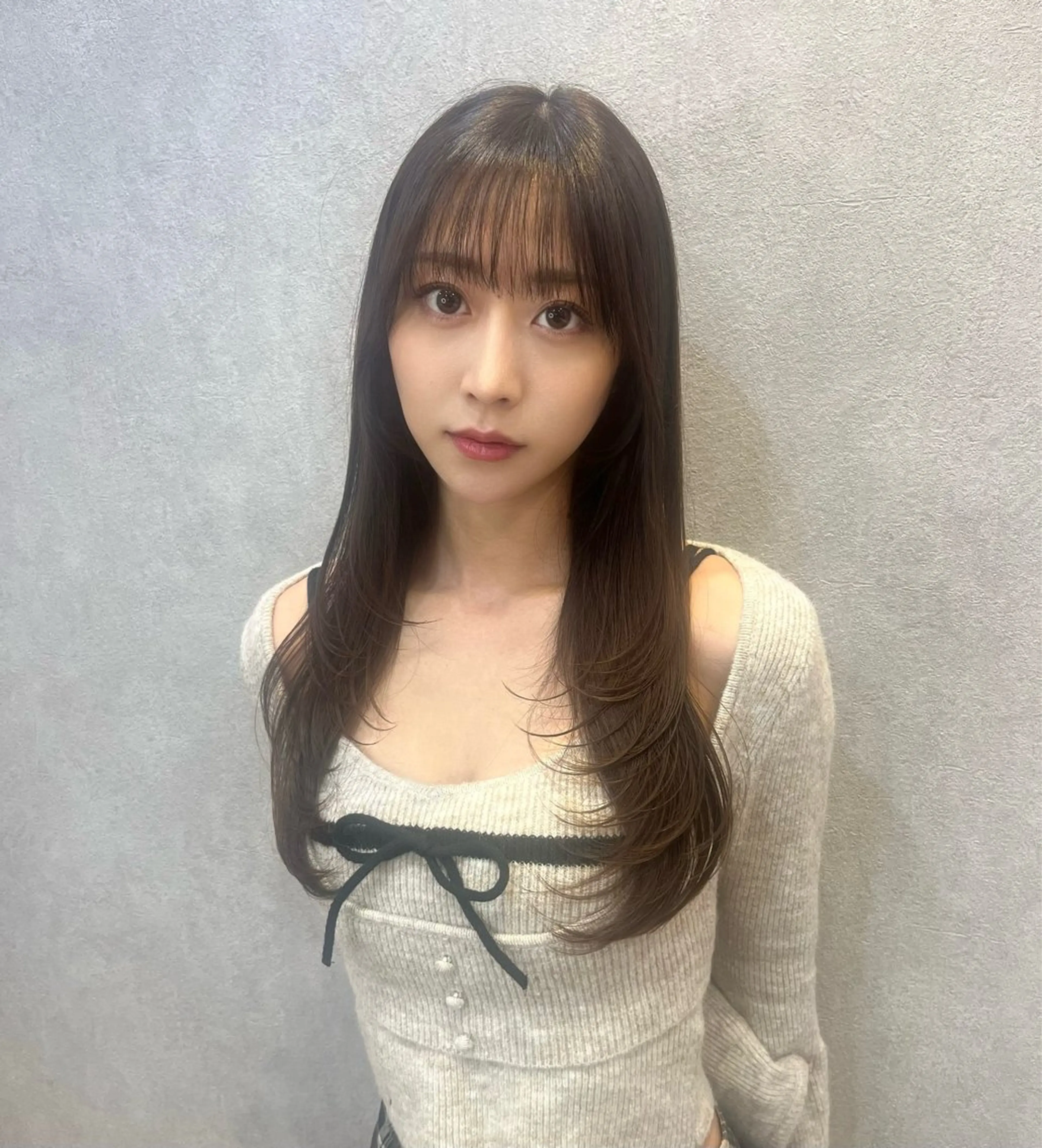 ロング カット 韓国🎀レイヤー/艶 髪/縮毛矯正/ユリナのヘアスタイル