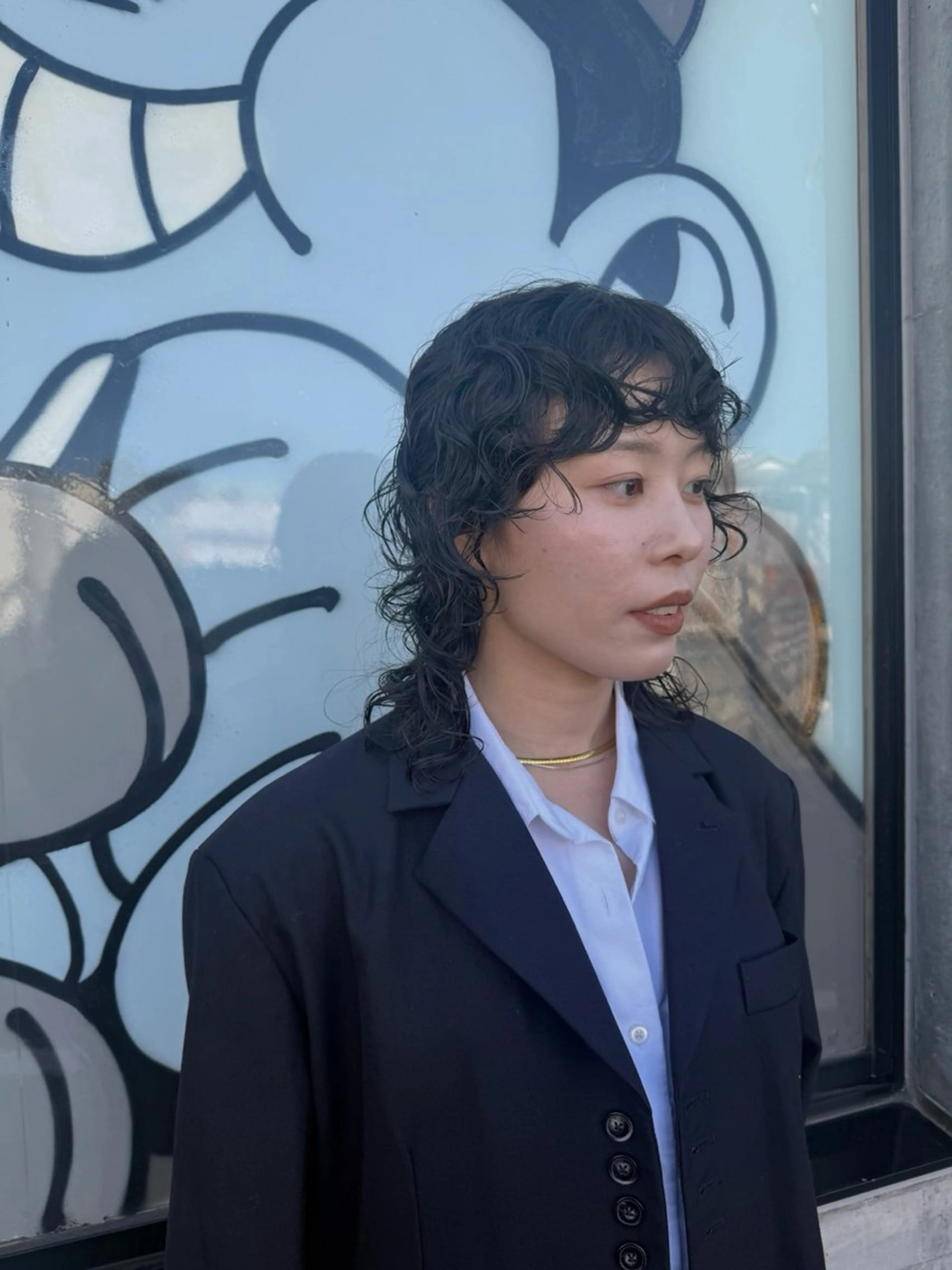 ミディアム カット パーマ トリートメント デジタルパーマ/ ウェーブパーマ/神野のヘアスタイル