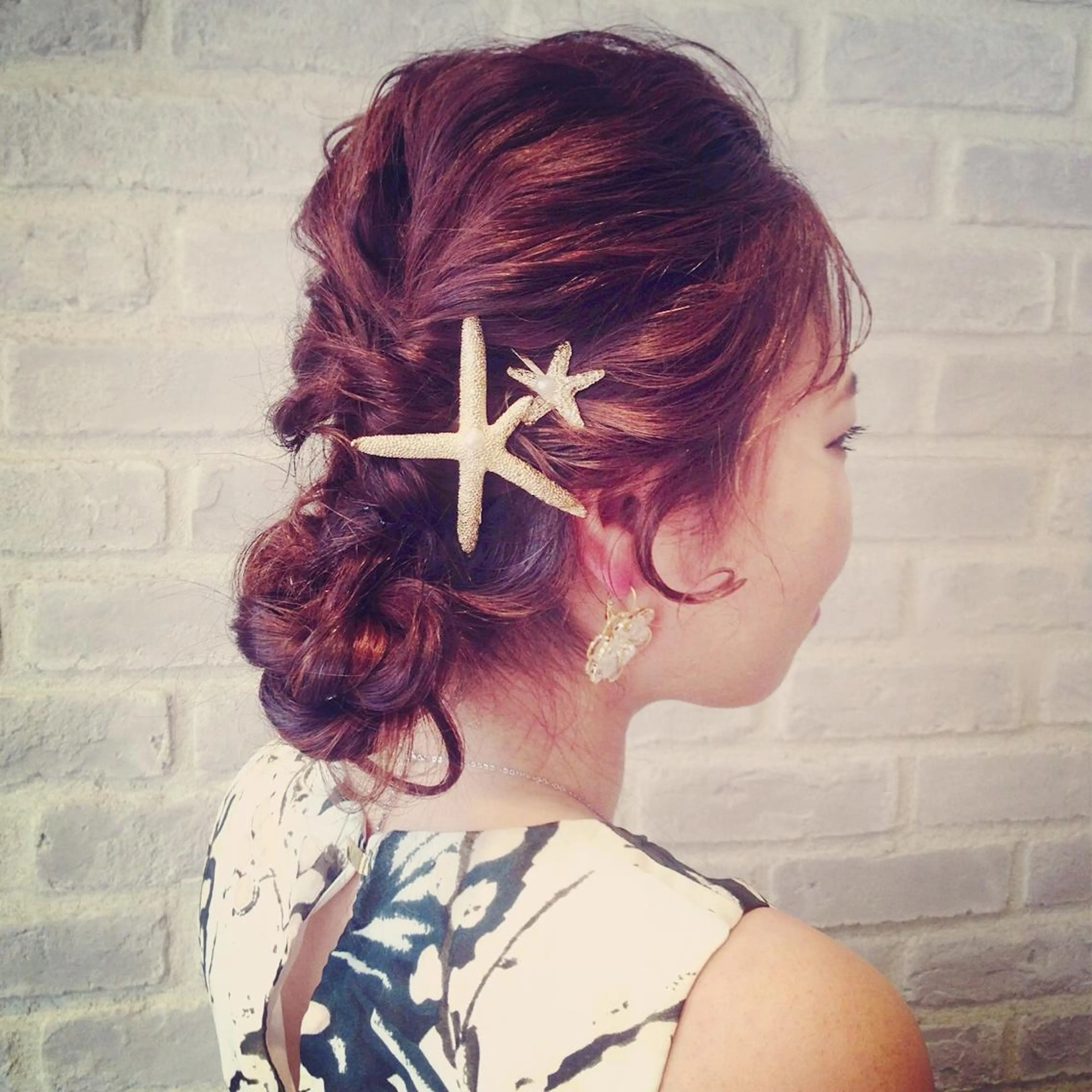 ミディアム セミロング ロング カラー ヘアアレンジ 結婚式・ブライダル rico_by ヘアとアイブロウの眉毛・アイブロウイメージ