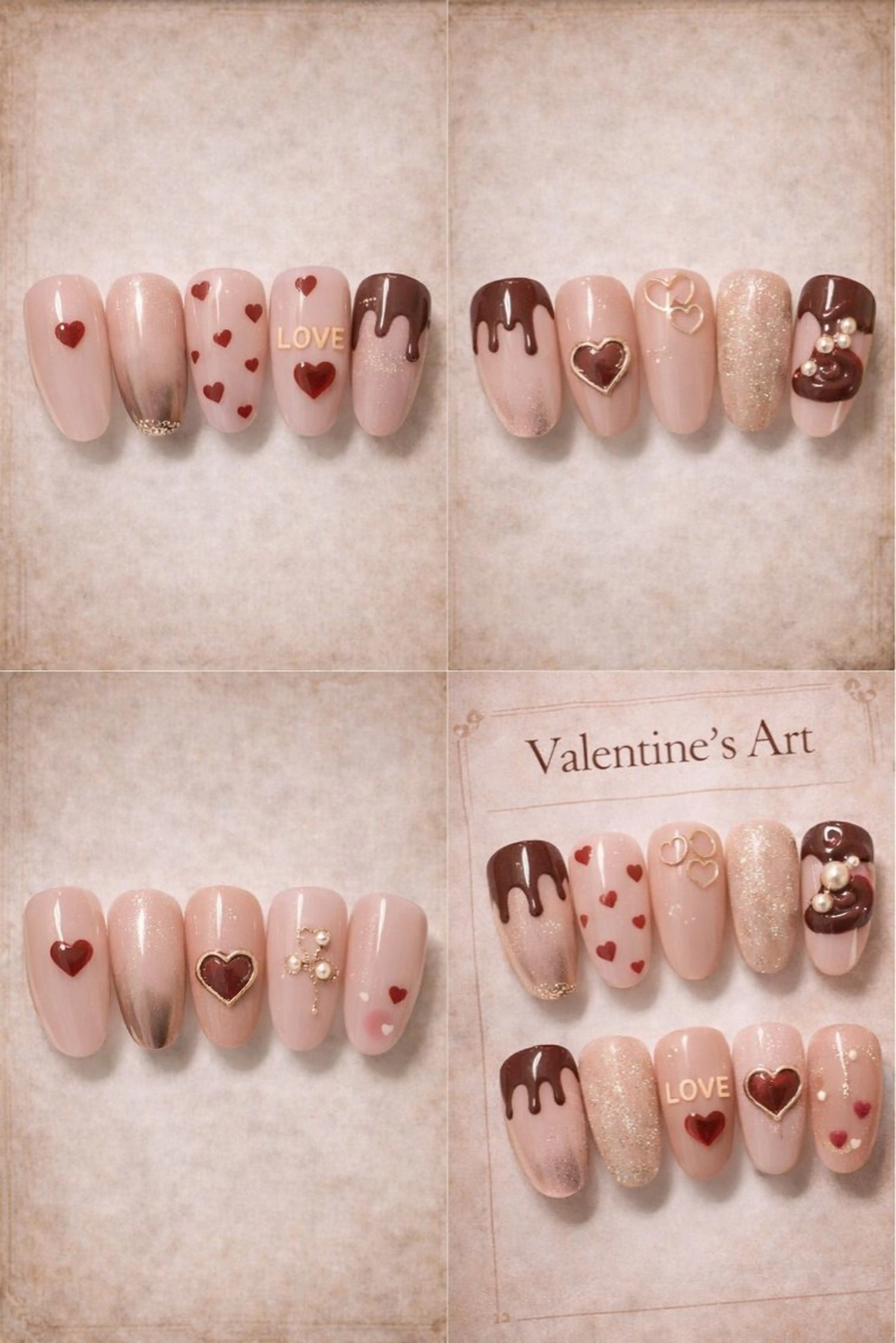 ネイル バレンタイン ハンドネイル Roger 舞のネイルデザイン