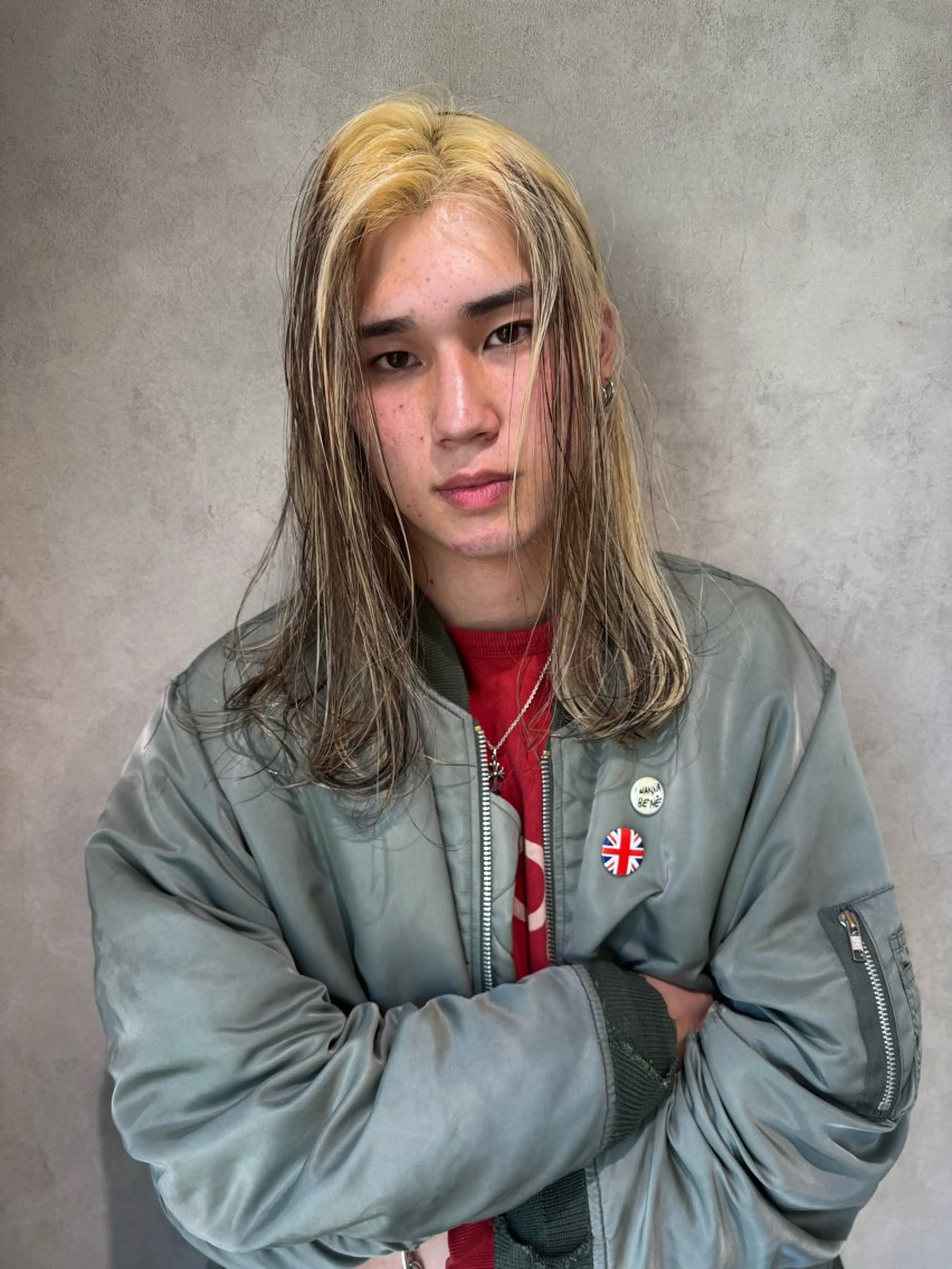 ロング メンズ カット ヘアカラー パーマ/ハイトーン /吉田眞のヘアスタイル