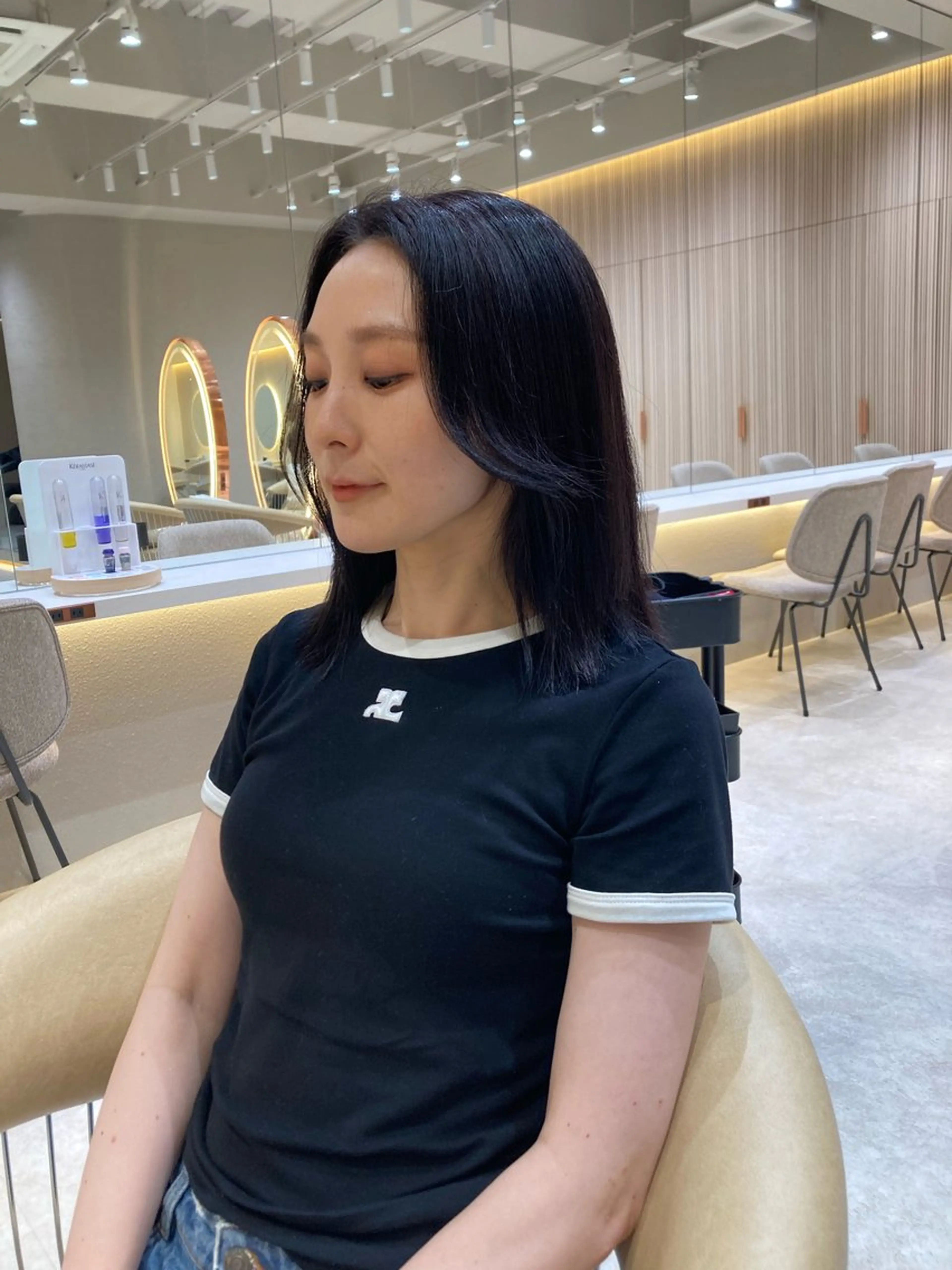 ミディアム ヘアカラー トリートメント 🩵縮毛矯正・ボブ 岩原朋也🩵のヘアスタイル