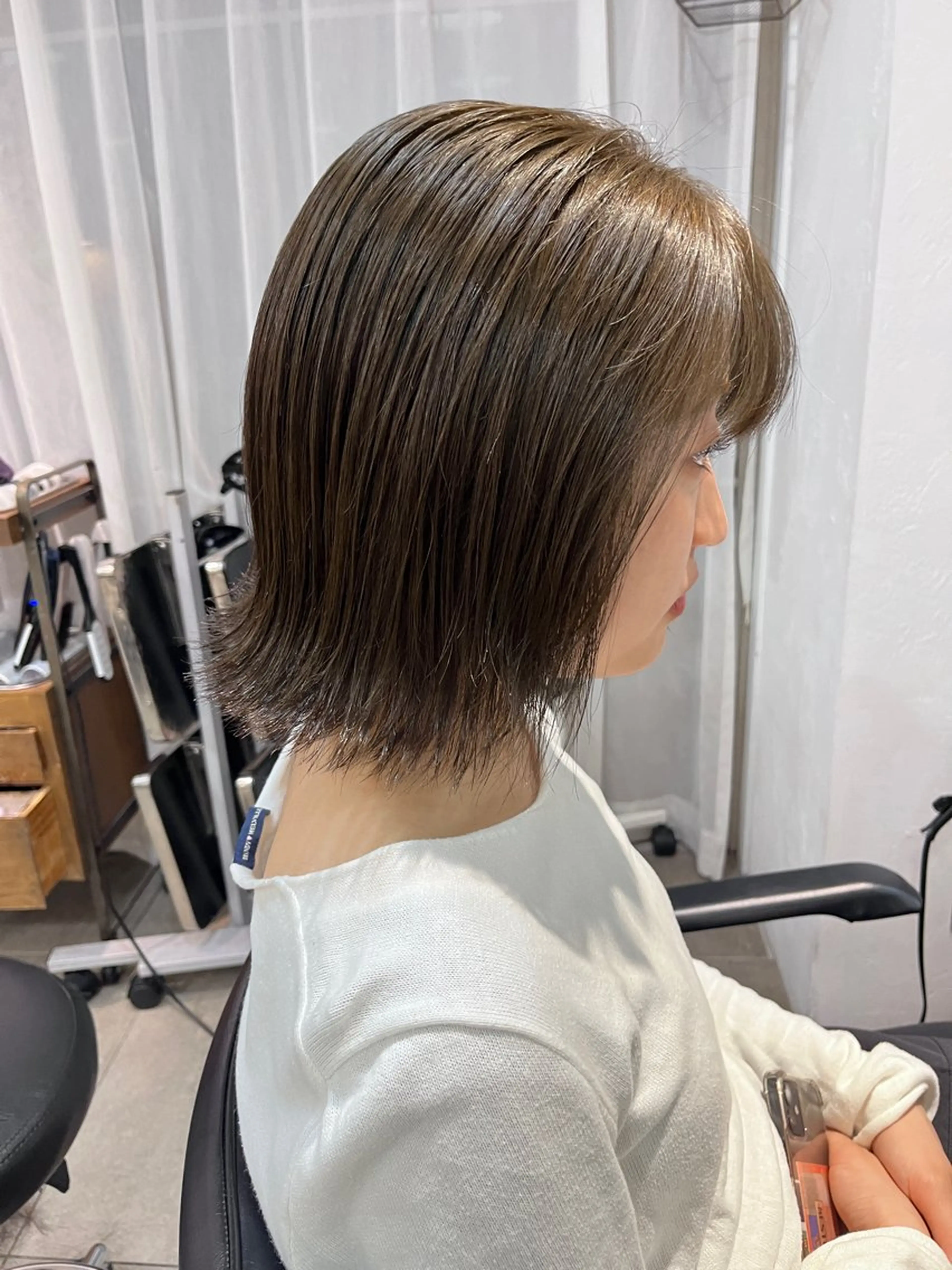 ミディアム カラー 赤み消しカラー/ オリーブ/トモキのヘアスタイル