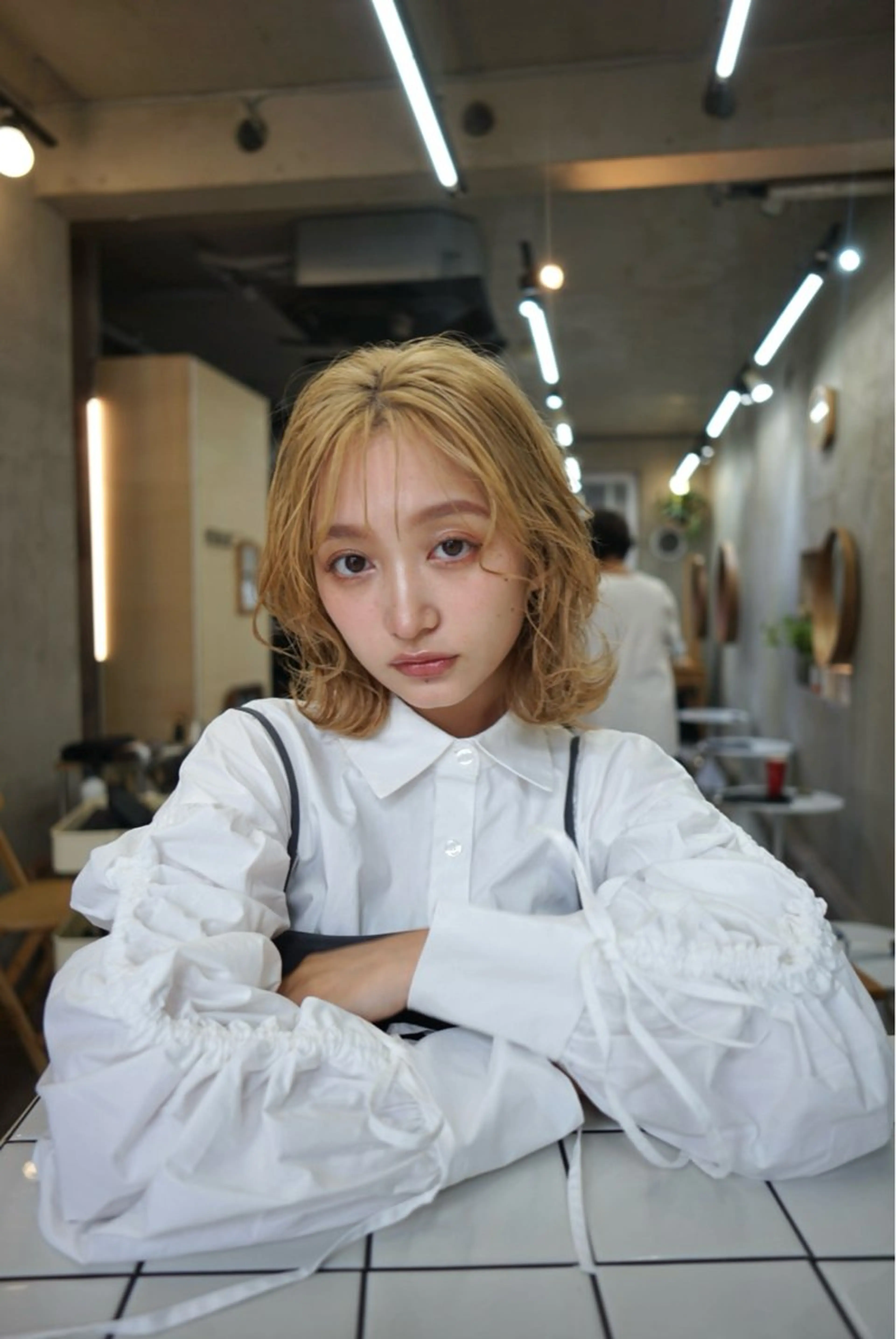 ショート カラー ボブレイヤー ベージュカラー ボブ レイヤーカット カットモデル募集中 ／HARUKA🎀のヘアスタイル