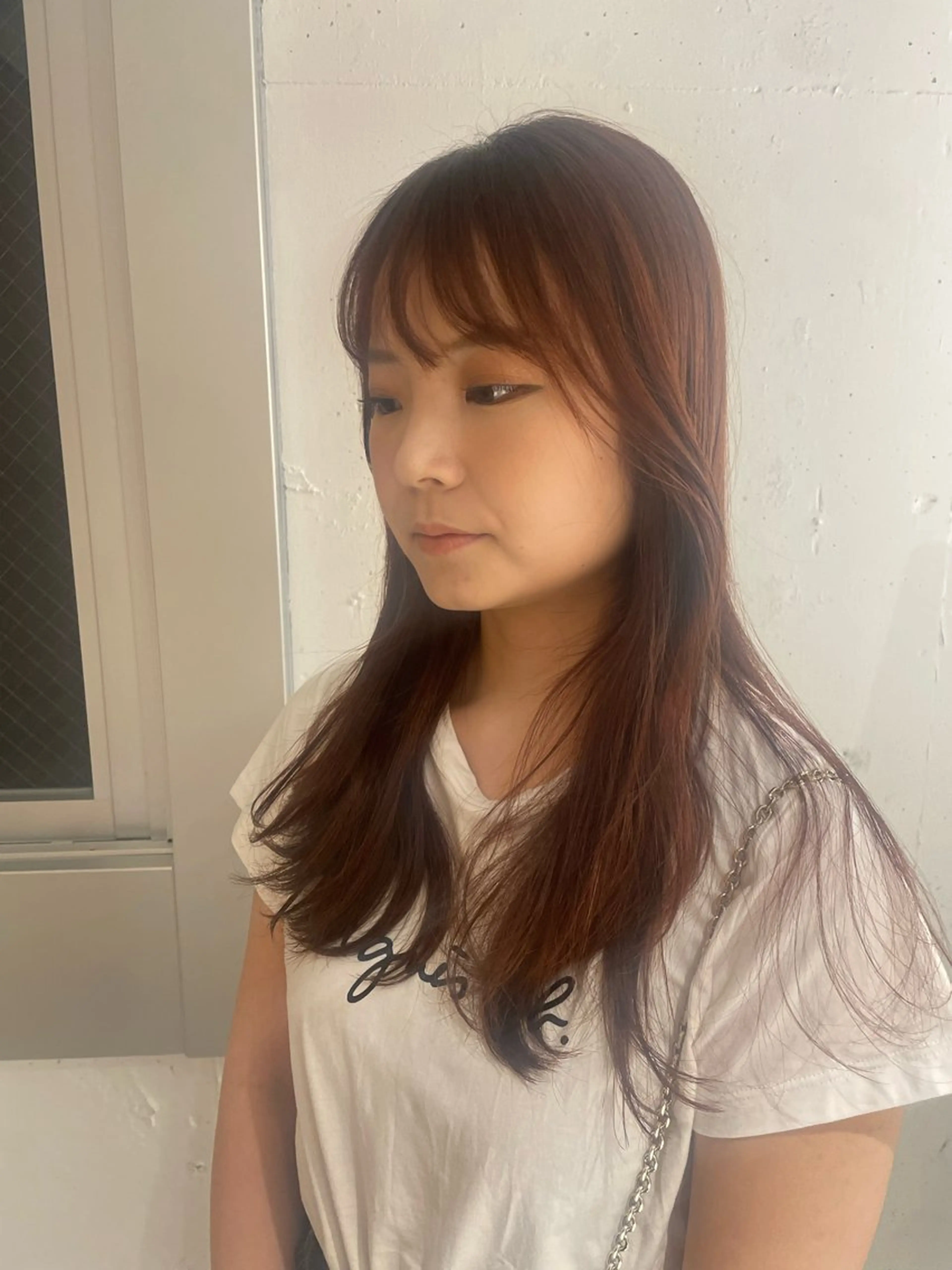 ロング カラー ヘアカラー トリートメント mei｜顔まわり ×透明感カラーのヘアスタイル