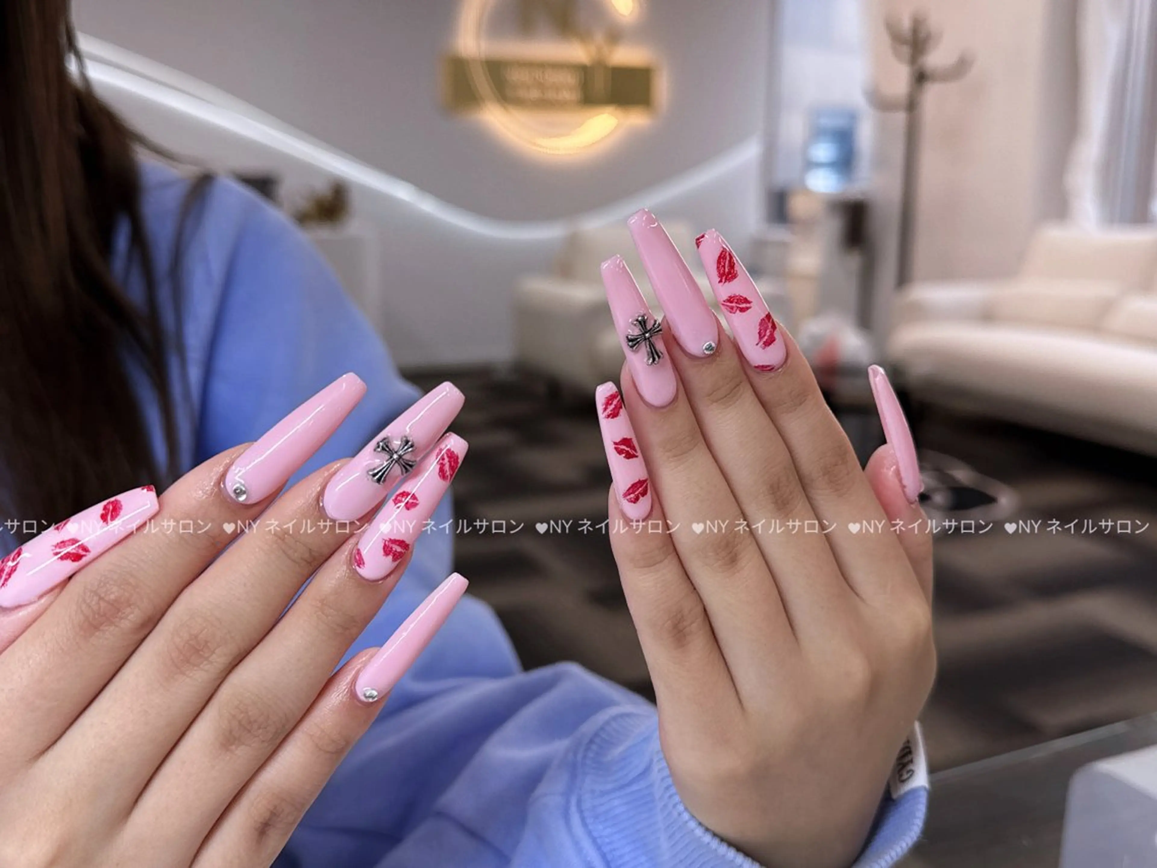 ネイル 長さ出し フットネイル フレンチネイル ジェルネイル ガーリー ハンドネイル NYネイルサロン 千葉中央店のネイルデザイン