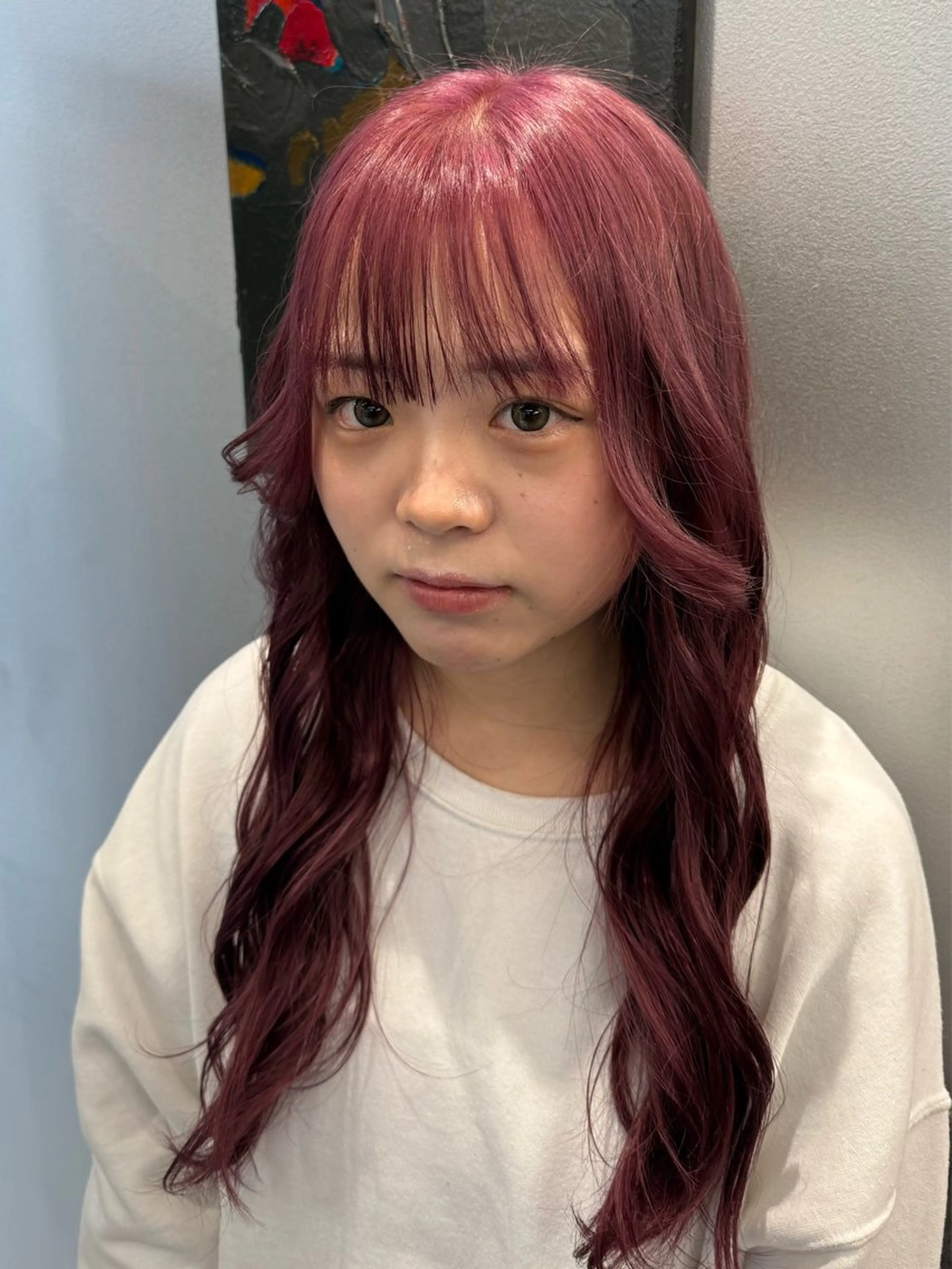 ロング カラー ヘアアレンジ ベージュカラー ブリーチ ハイトーンカラー ミルクティーベージュ ピンクカラー 神戸三宮ダメージレス ブリーチ特化 麟太郎のヘアスタイル