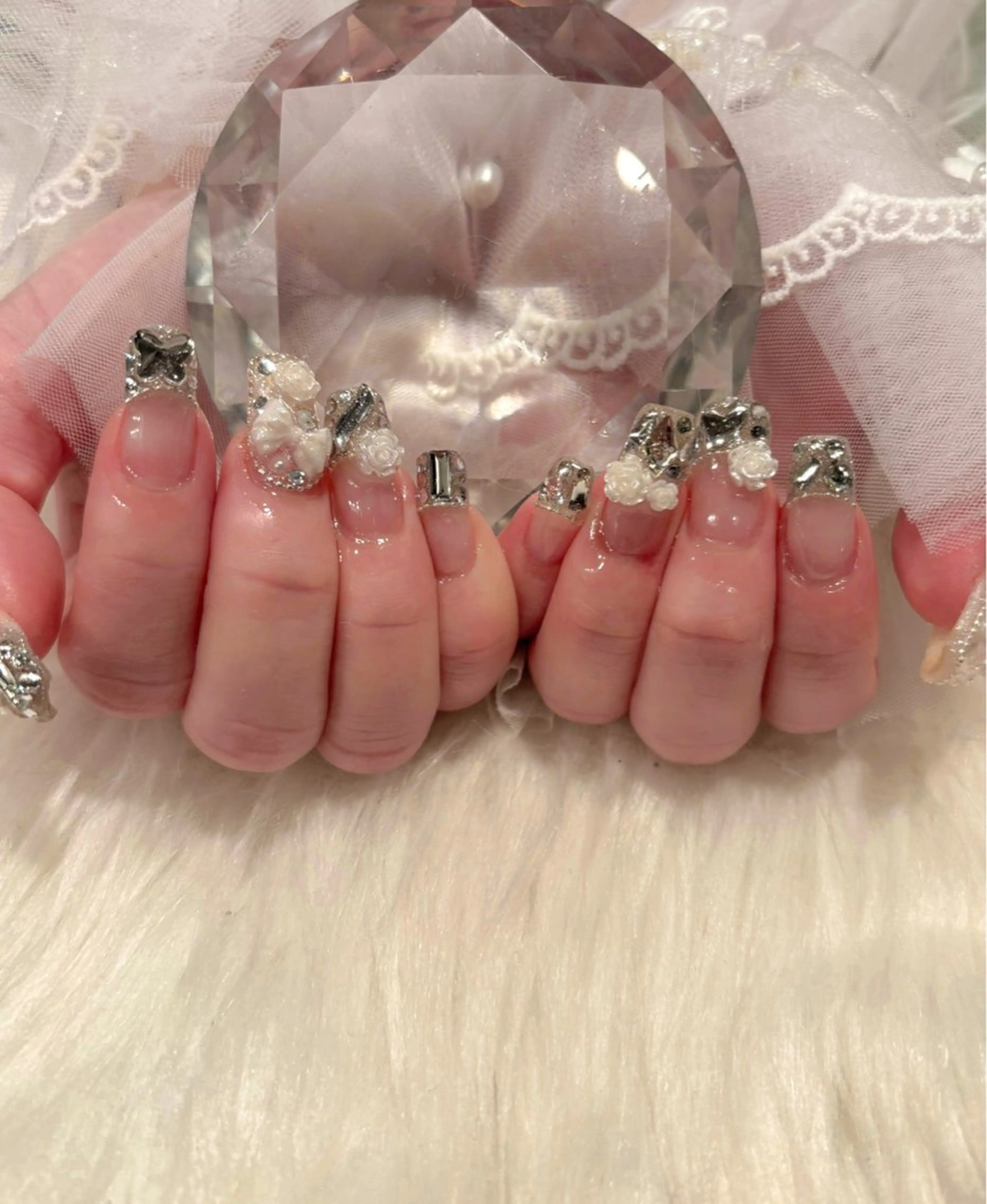 ネイル 長さ出し フレンチネイル ハンドネイル nail untitled🌷のネイルデザイン