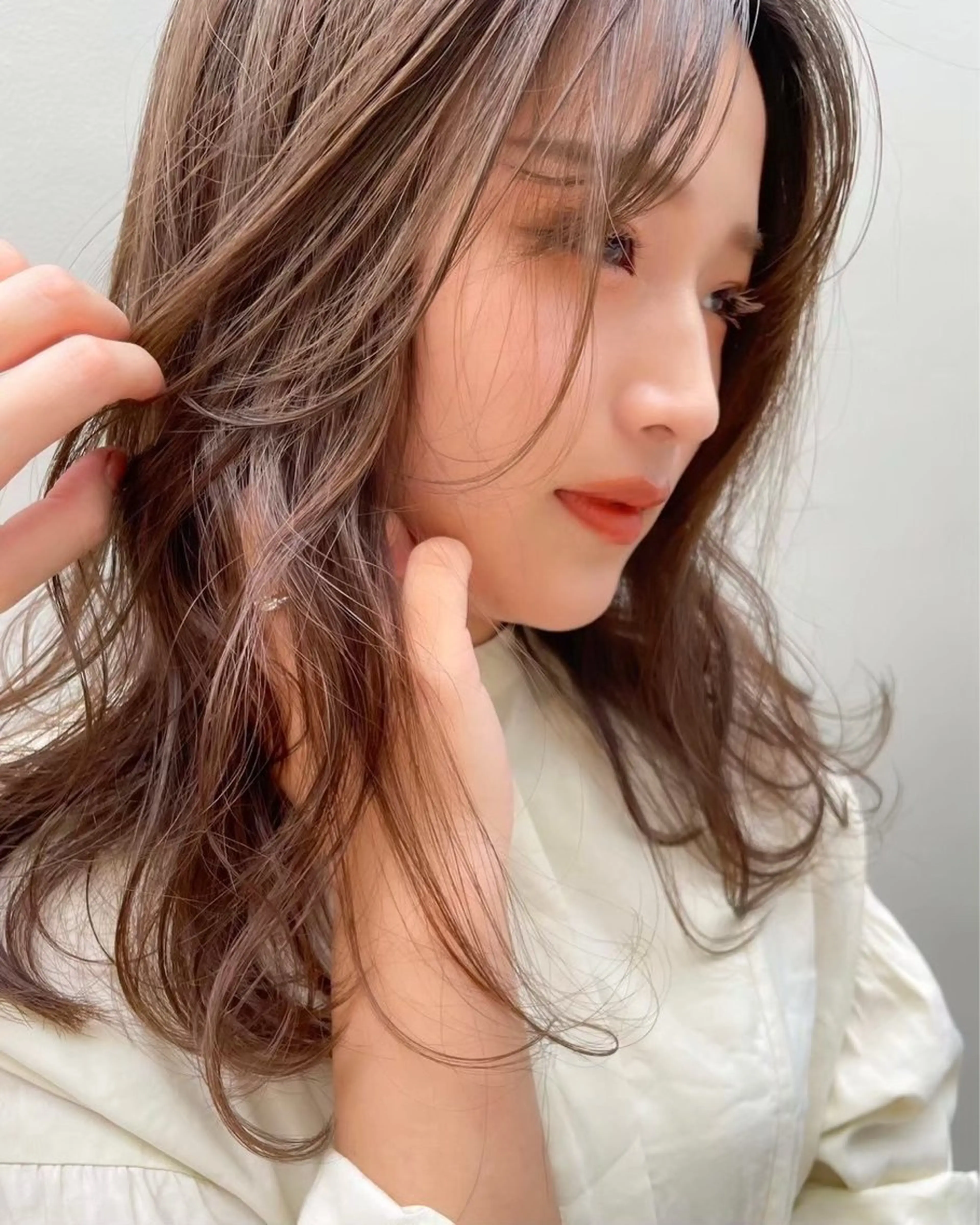 セミロング カラー ベージュカラー ヘアカラー トリートメント ヘッドスパ SiLO/ mahiroのヘアスタイル