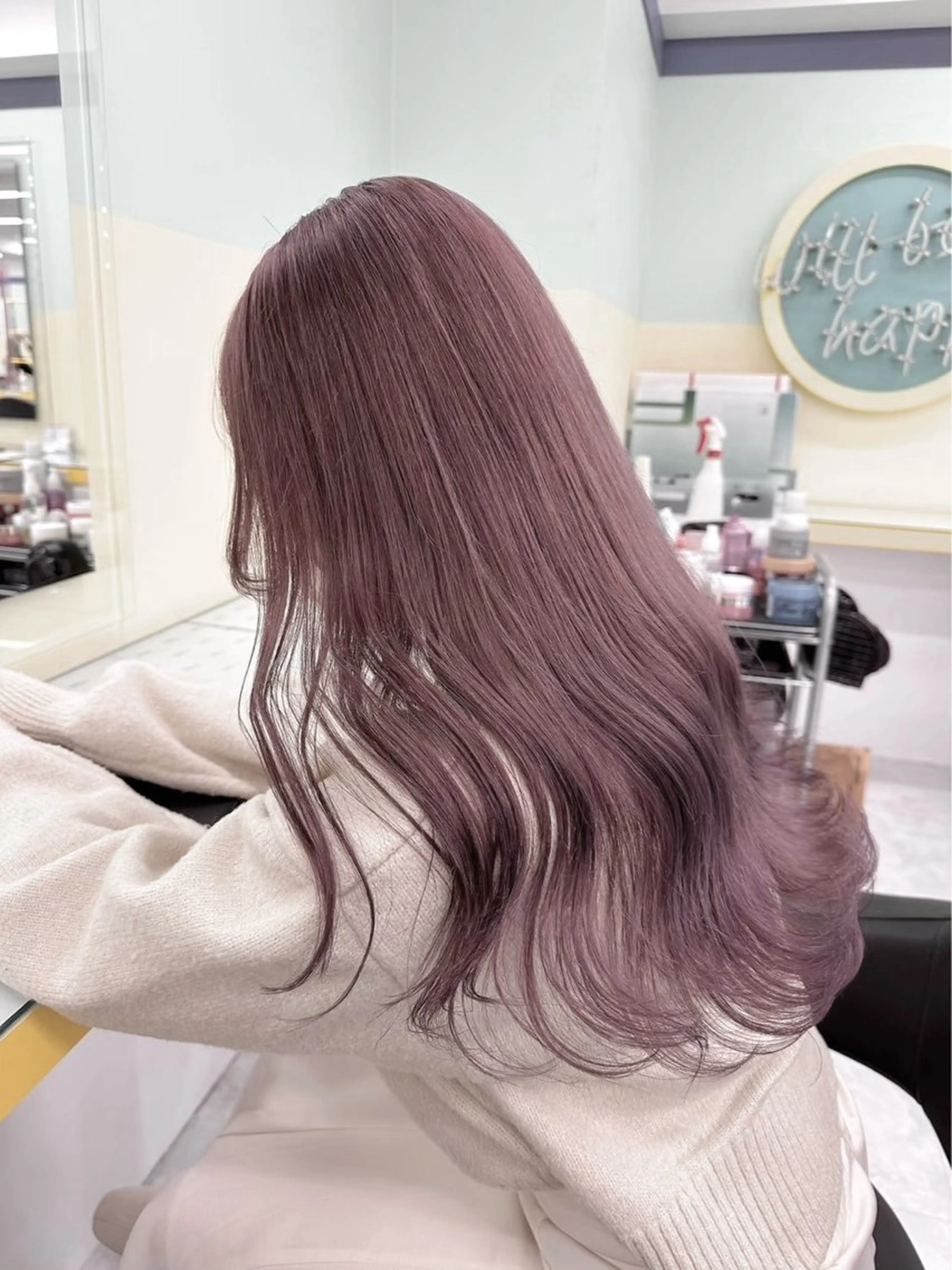 ロング カラー ラベンダーカラー ラベンダーピンク ピンクカラー 巻きラク♡レイヤー 🦢こころのヘアスタイル