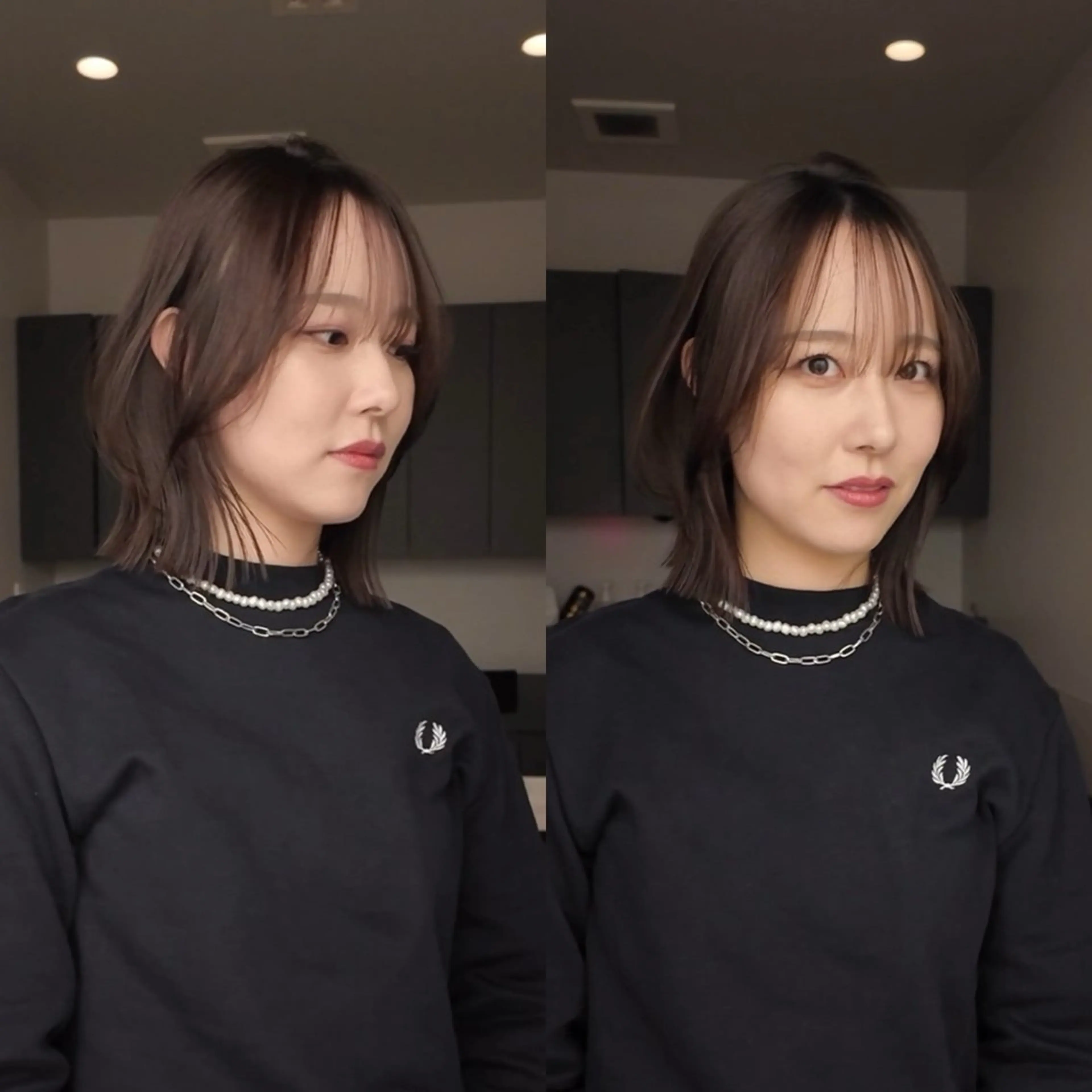 ミディアム カラー パーマ ヘアアレンジ メンズ 切りっぱなしボブ ボブレイヤー メンズ韓国風 ボブ くびれヘア カット 縮毛矯正 トリートメント 切りっぱなしヘアボブ ミディアムヘアRYOのヘアスタイル