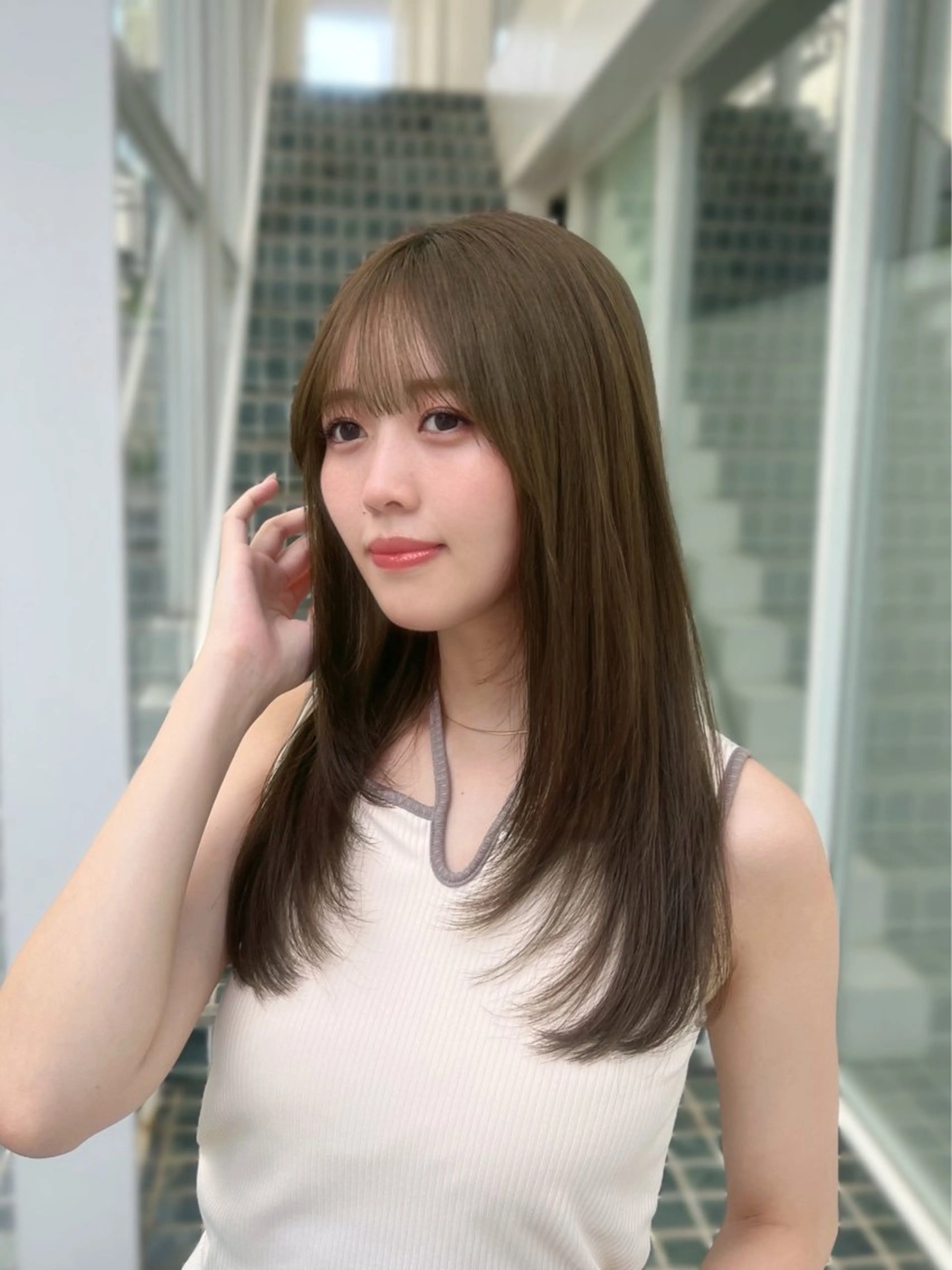 セミロング カット ヘアカラー manami/ ハッシュレイヤーのヘアスタイル