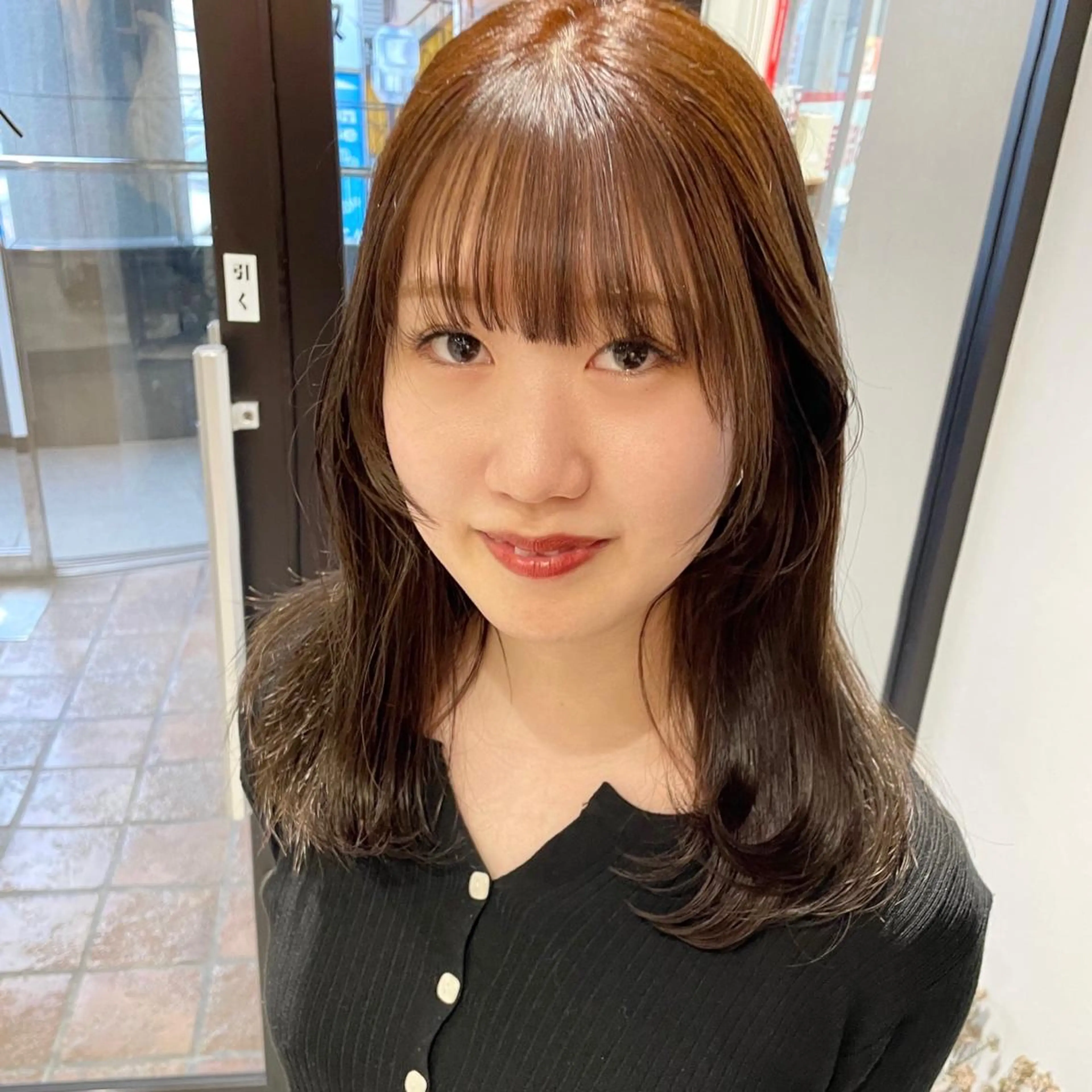 セミロング カラー カット ヘアカラー トリートメント 🍊暖色×顔周り 🍊cocoroのヘアスタイル