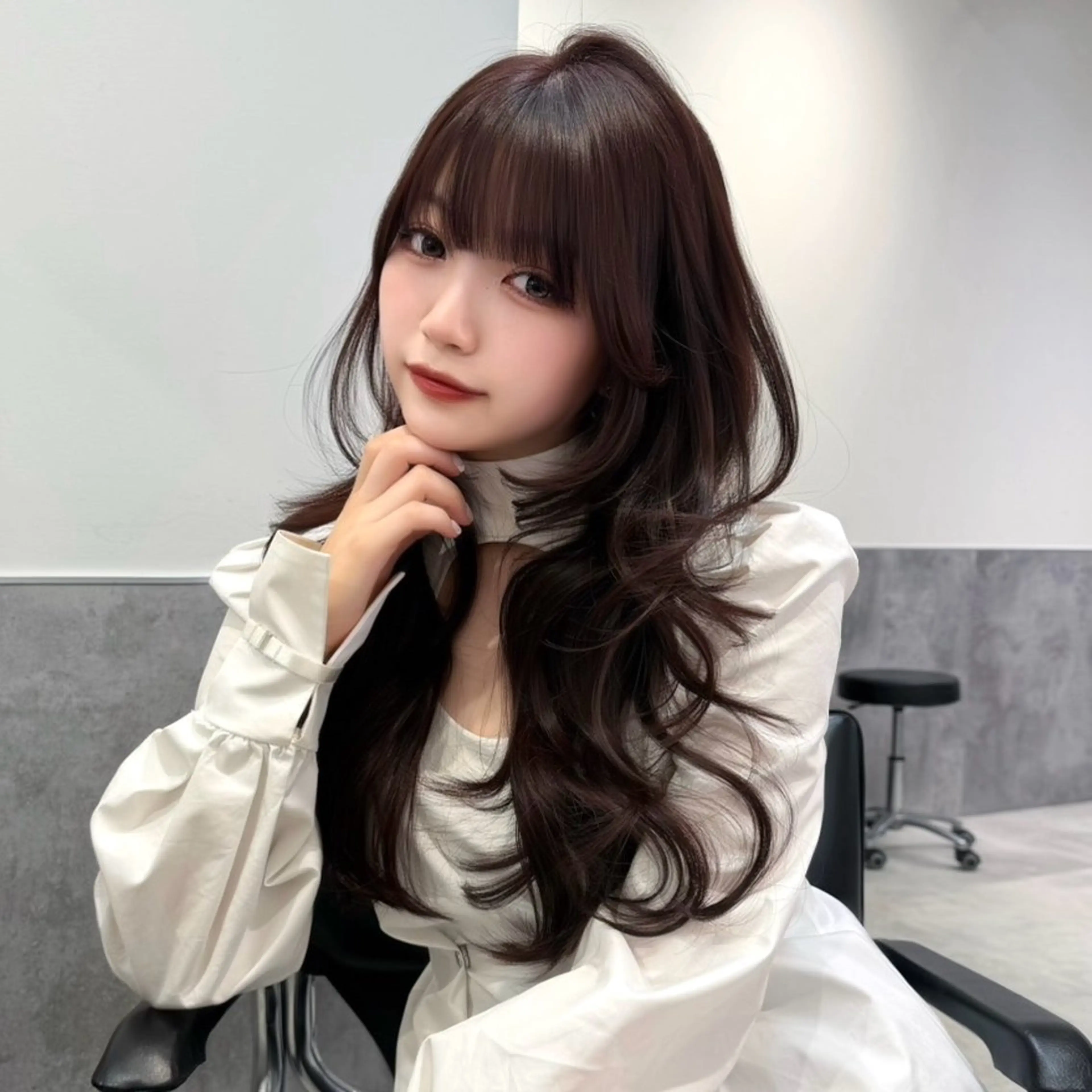 ロング カラー ブラウンカラー レイヤーカット 似合わせカット 小顔カット カット ヘアカラー トリートメント 韓国系支持率No.1 レイヤー特化/きょうのヘアスタイル