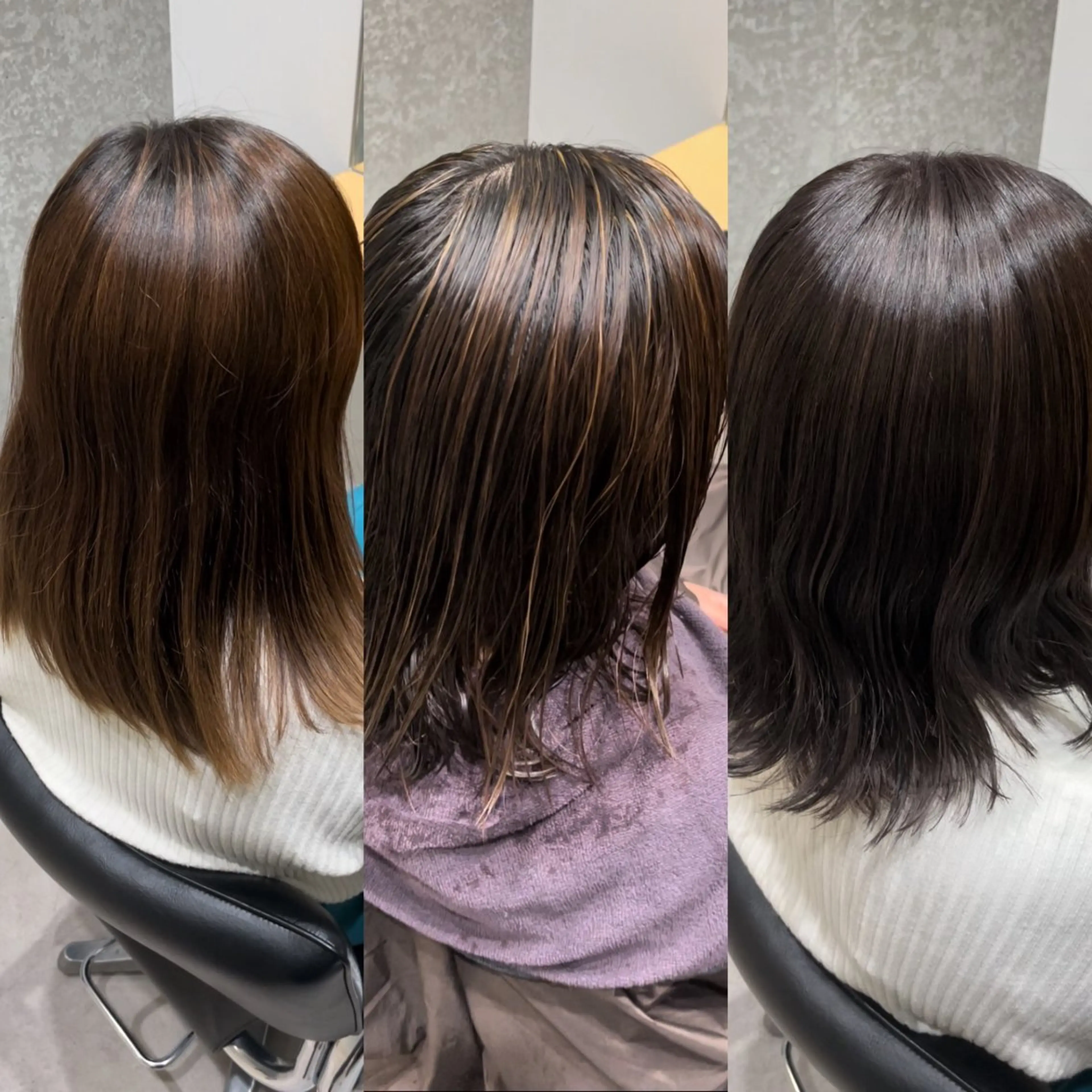 ミディアム カラー アディクシーカラー ブリーチ エドルカラー ハイライトカラー ハイライト ヘアカラー 髪質改善ヘアケア 艶髪特化/上田のヘアスタイル