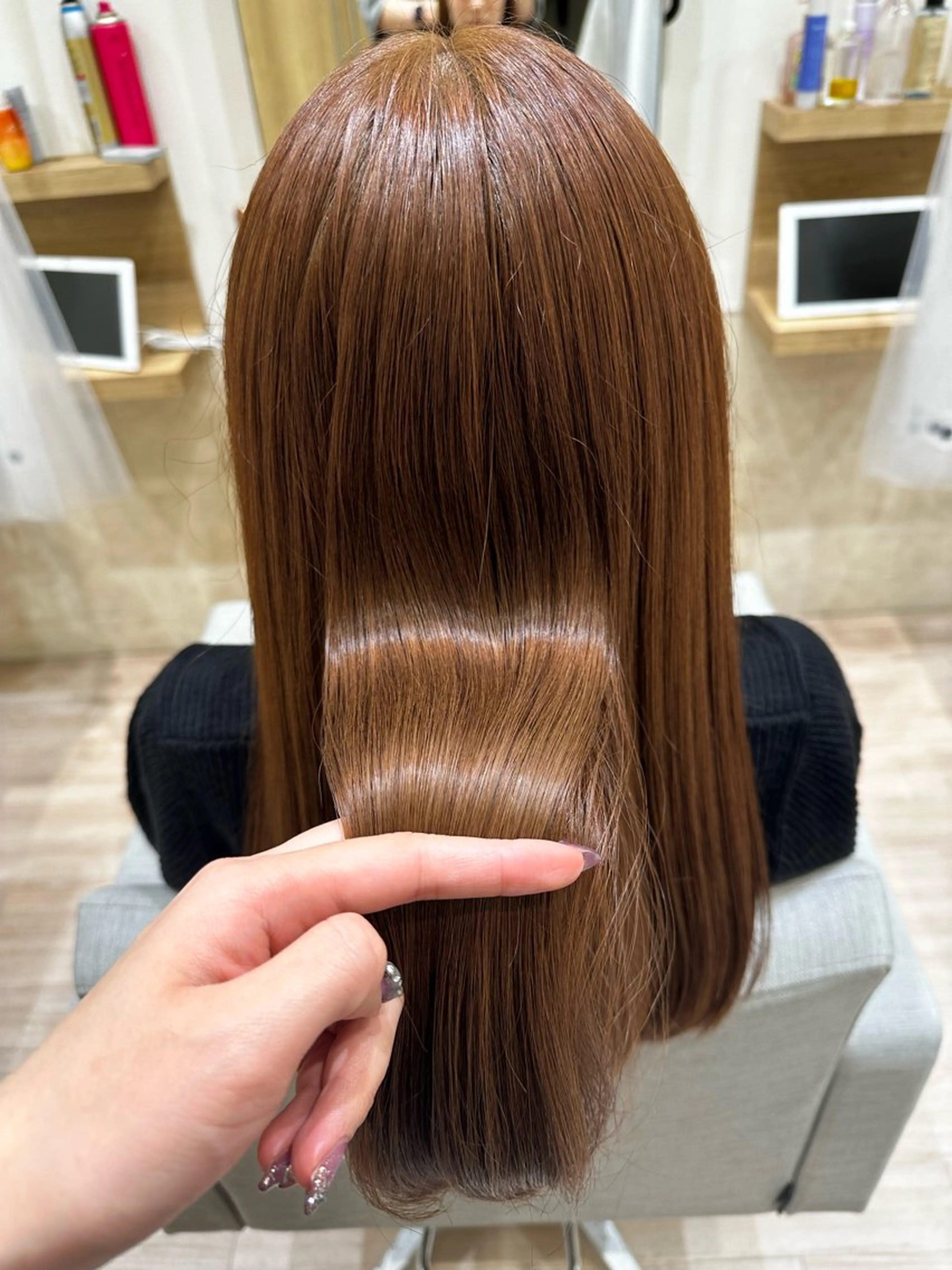 ロング カラー ブラウンカラー ナチュラルブラウン 織田 ゆみのヘアスタイル