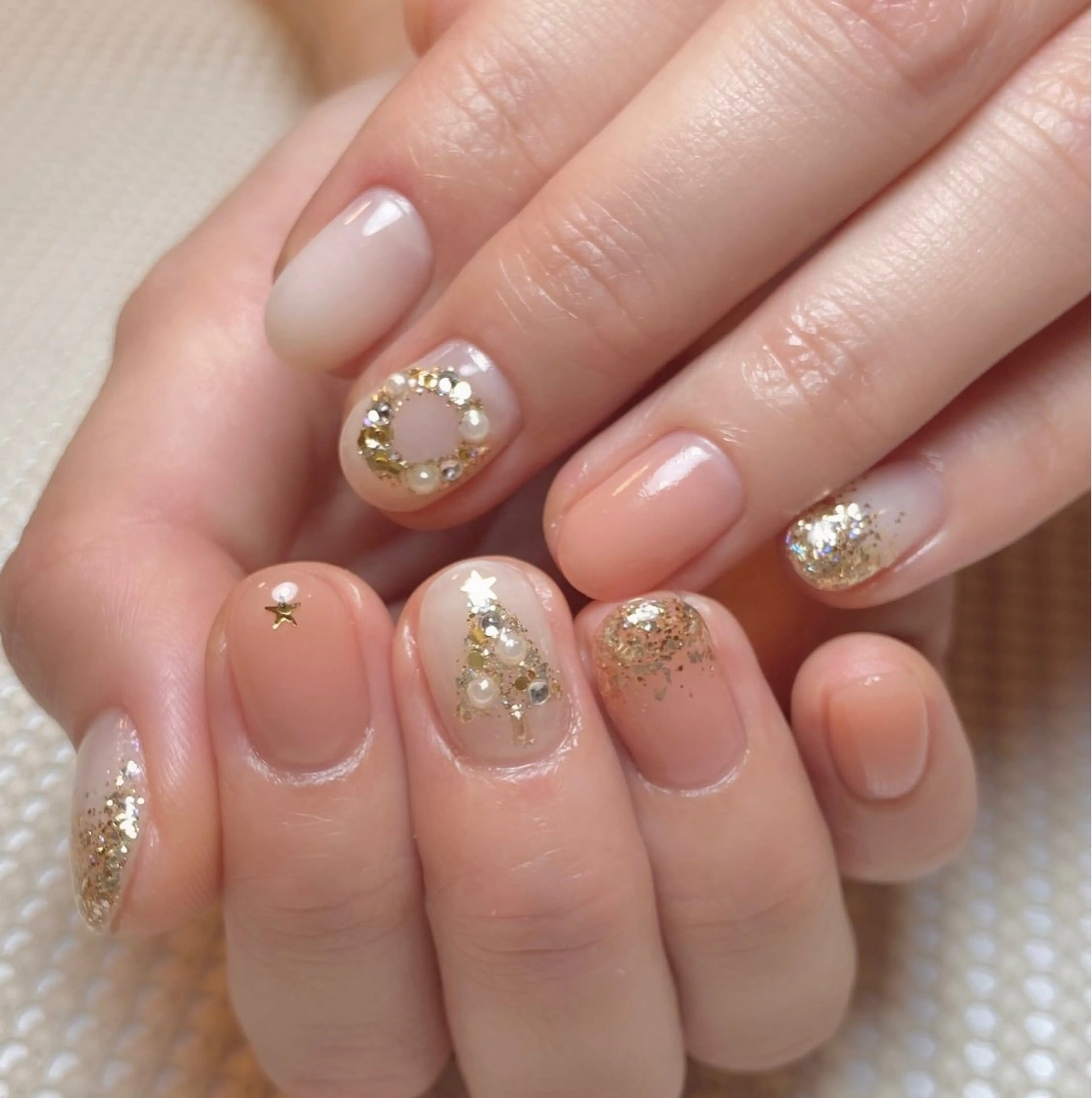 ネイル 冬ネイル クリスマス ハンドネイル 樫原 なおこのネイルデザイン