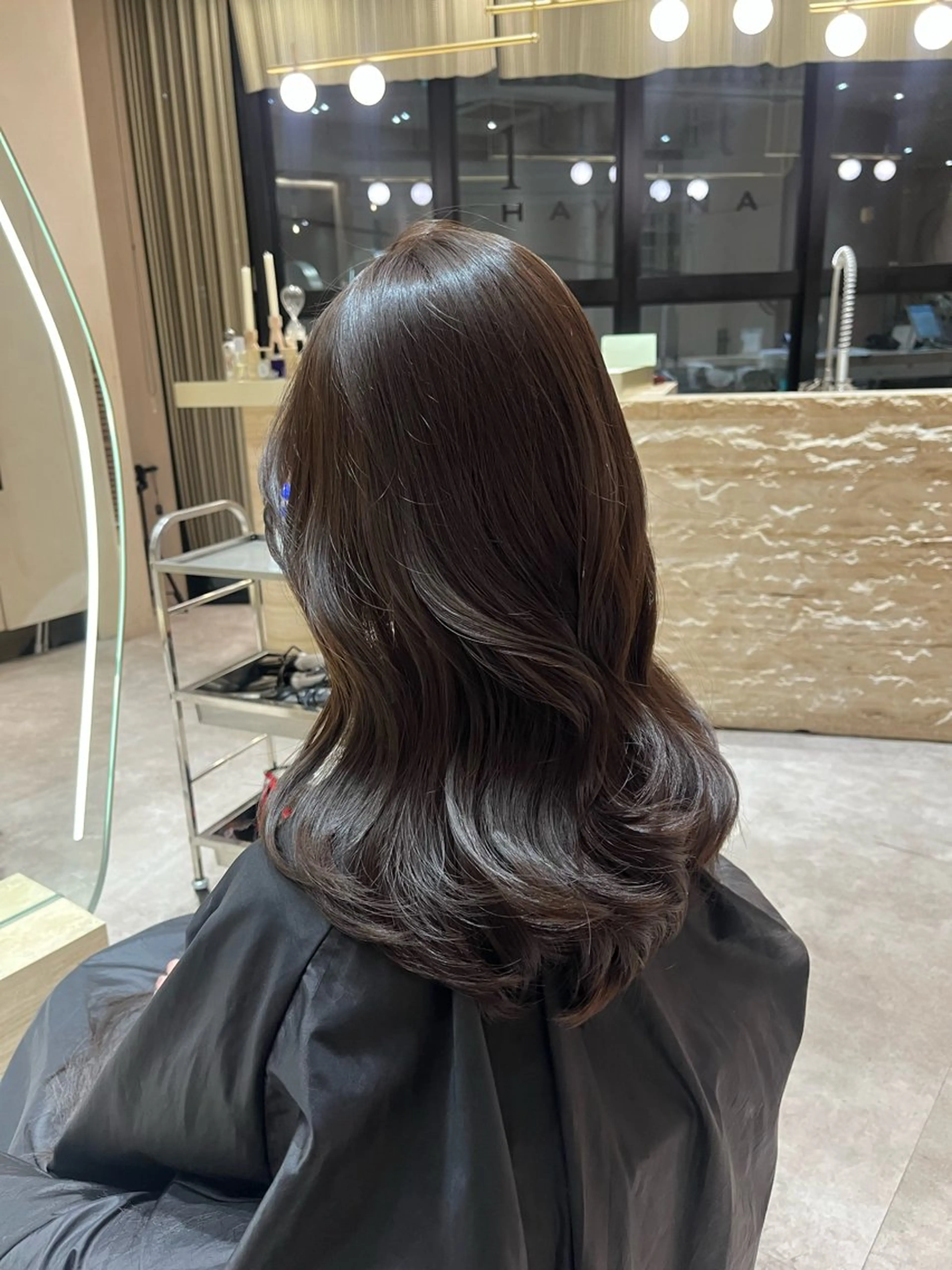 セミロング カラー カット ヘアカラー 顔周りカット/ 透明感カラー/ユナのヘアスタイル