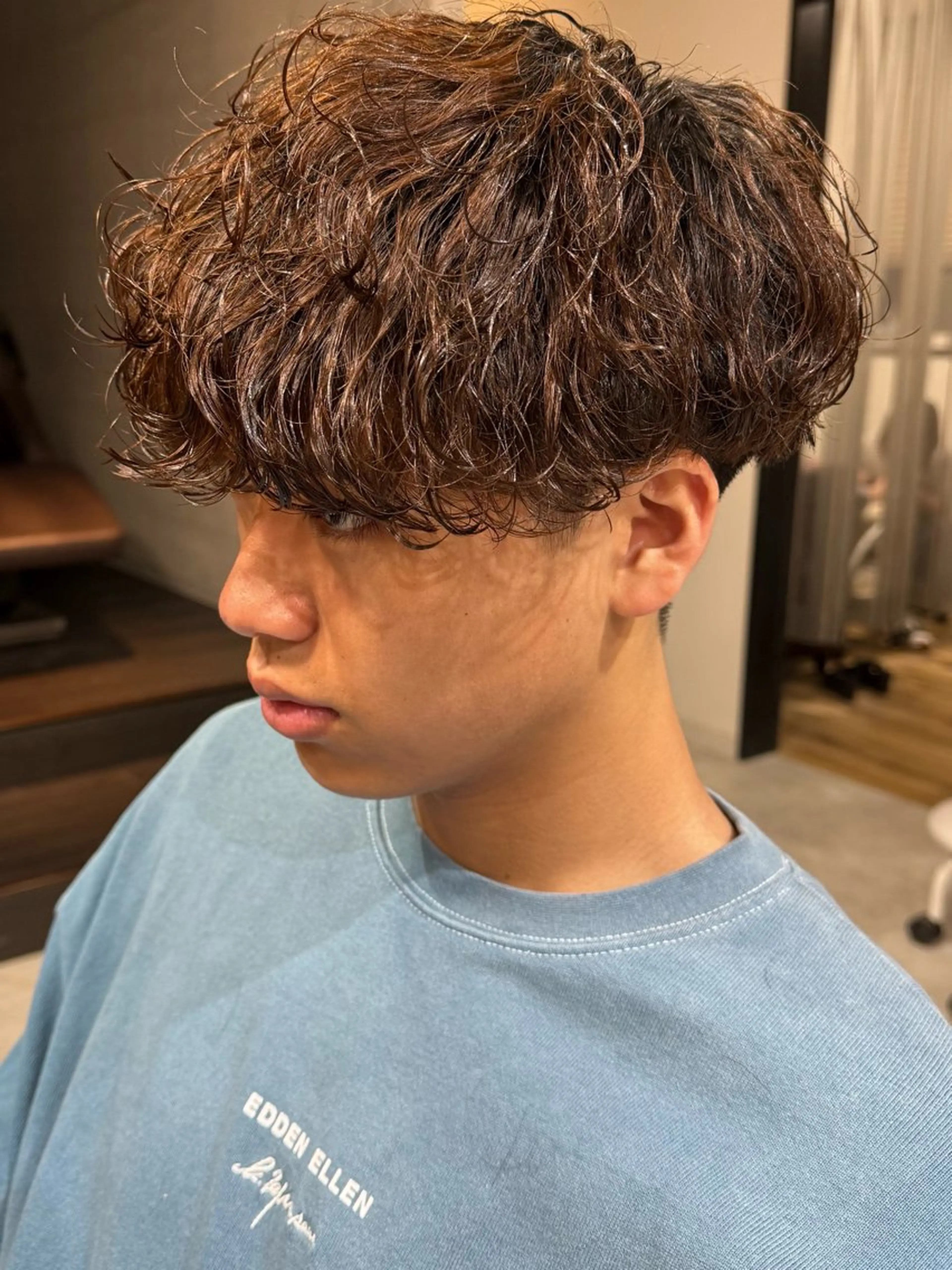 パーマ メンズ マッシュ メンズパーマ 波巻きパーマ スパイラルパーマ カット パーマ LICO HAIR＆RELAXATION 名駅店所属・メンズ特化美容師/ パーマ/波巻き/陸翔のヘアスタイル