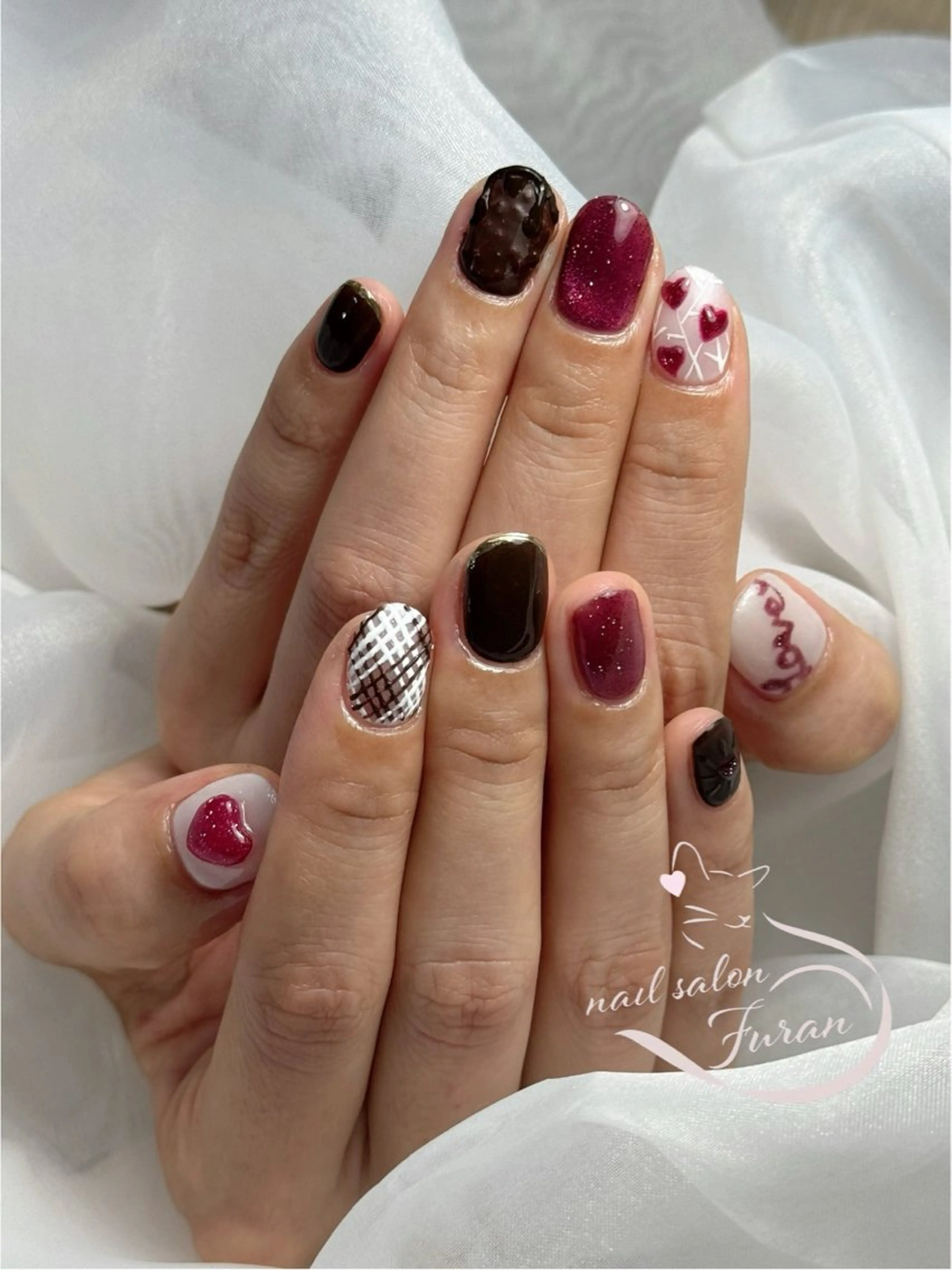 ネイル バレンタイン ハンドネイル Nail salon Furanのネイルデザイン