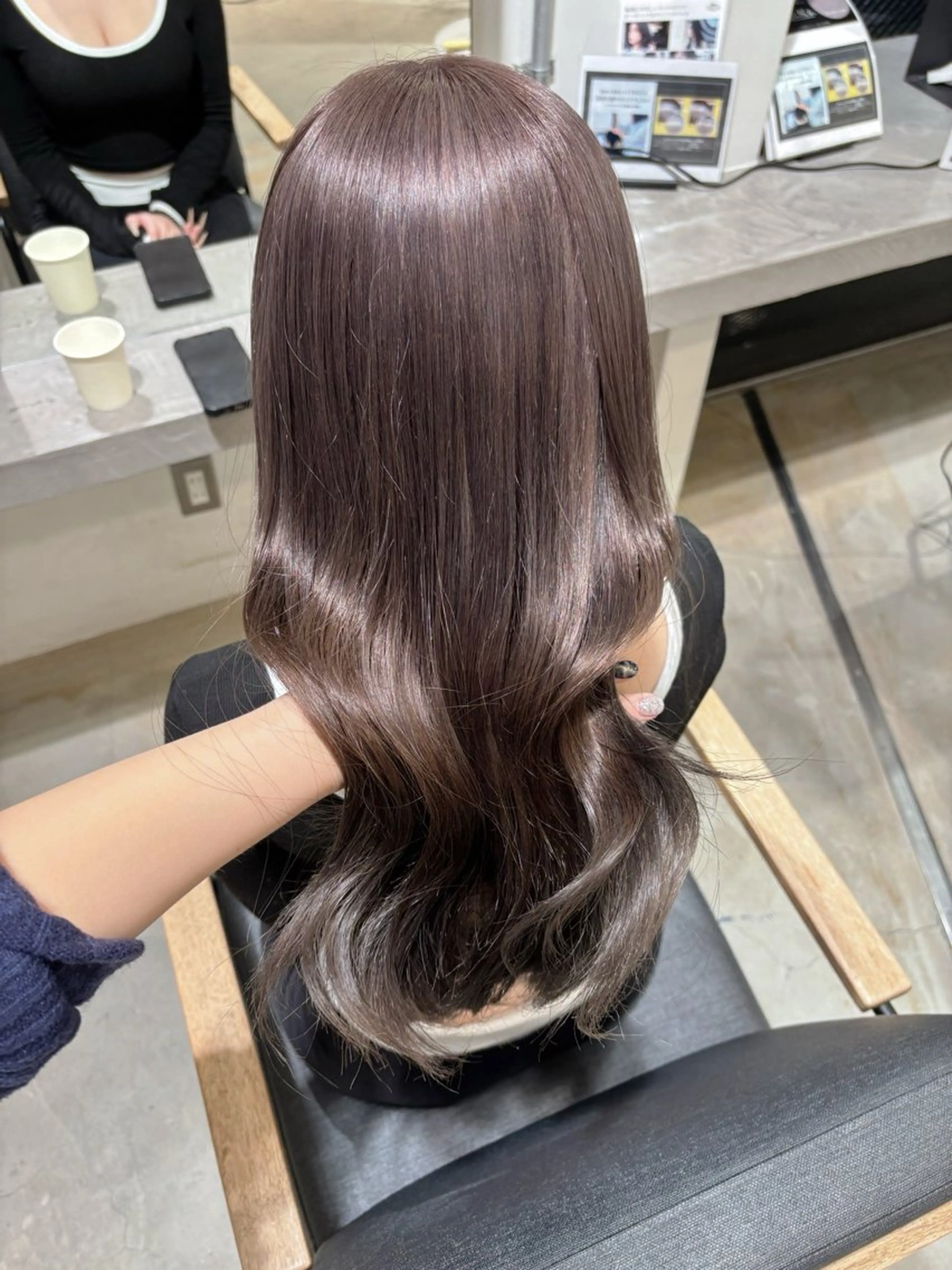 セミロング カット yui/ラベンダー/ ピンク/ワインレッドのヘアスタイル