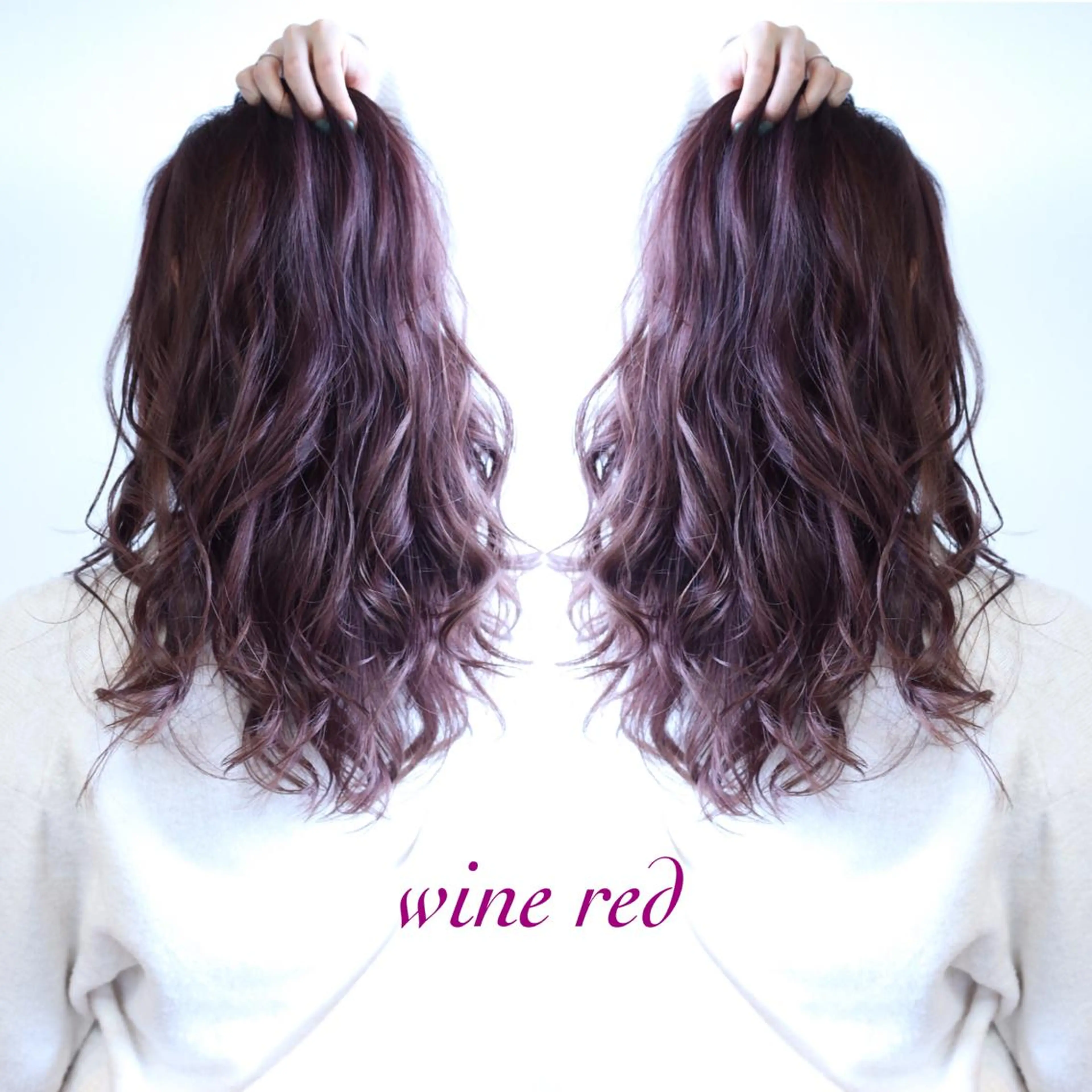 ロング カラー レッドカラー 松本 俊樹のヘアスタイル