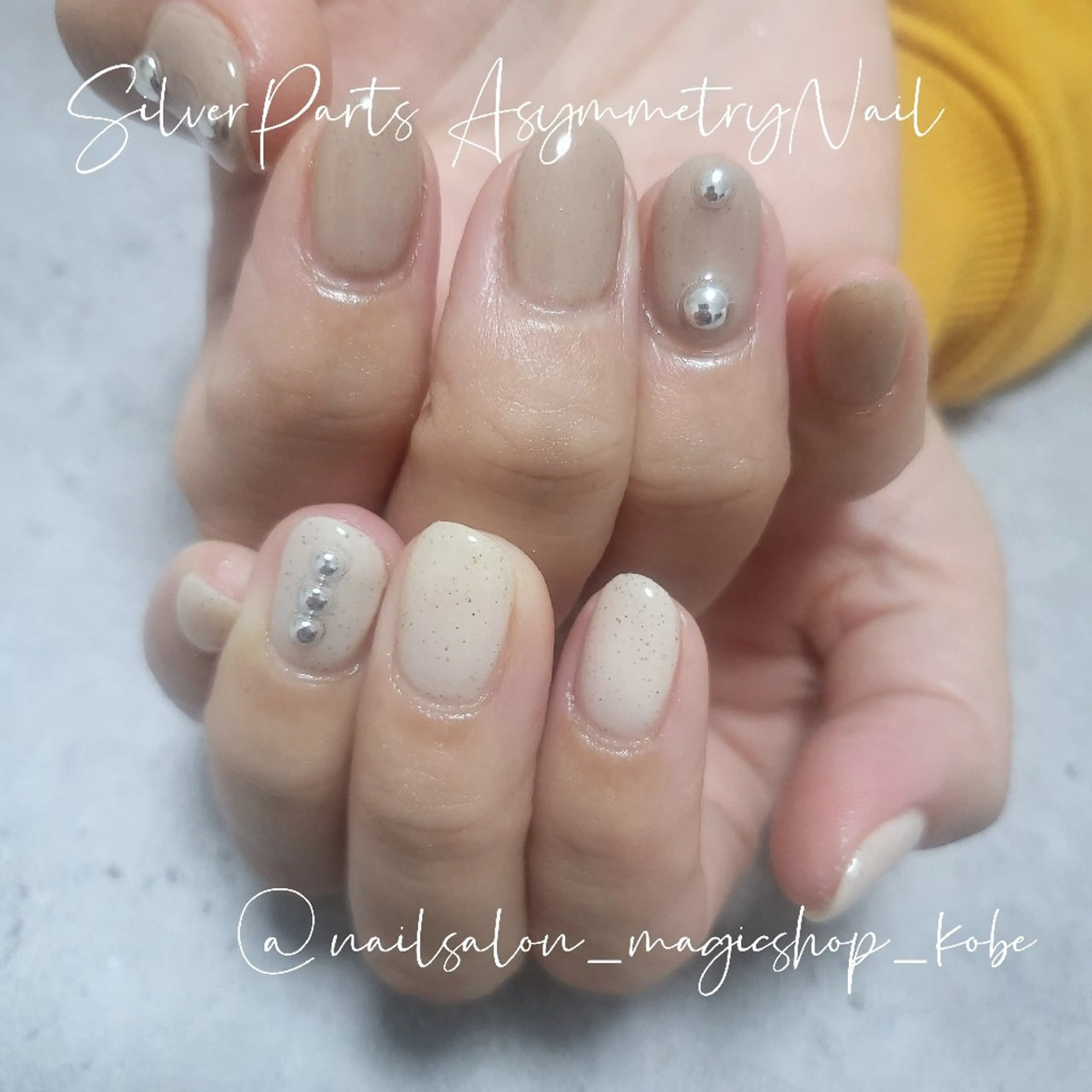ネイル アートネイル ジェルネイル ワンカラーネイル シルバー ソフトジェル ハンドネイル Nailsalon MagicShopのネイルデザイン