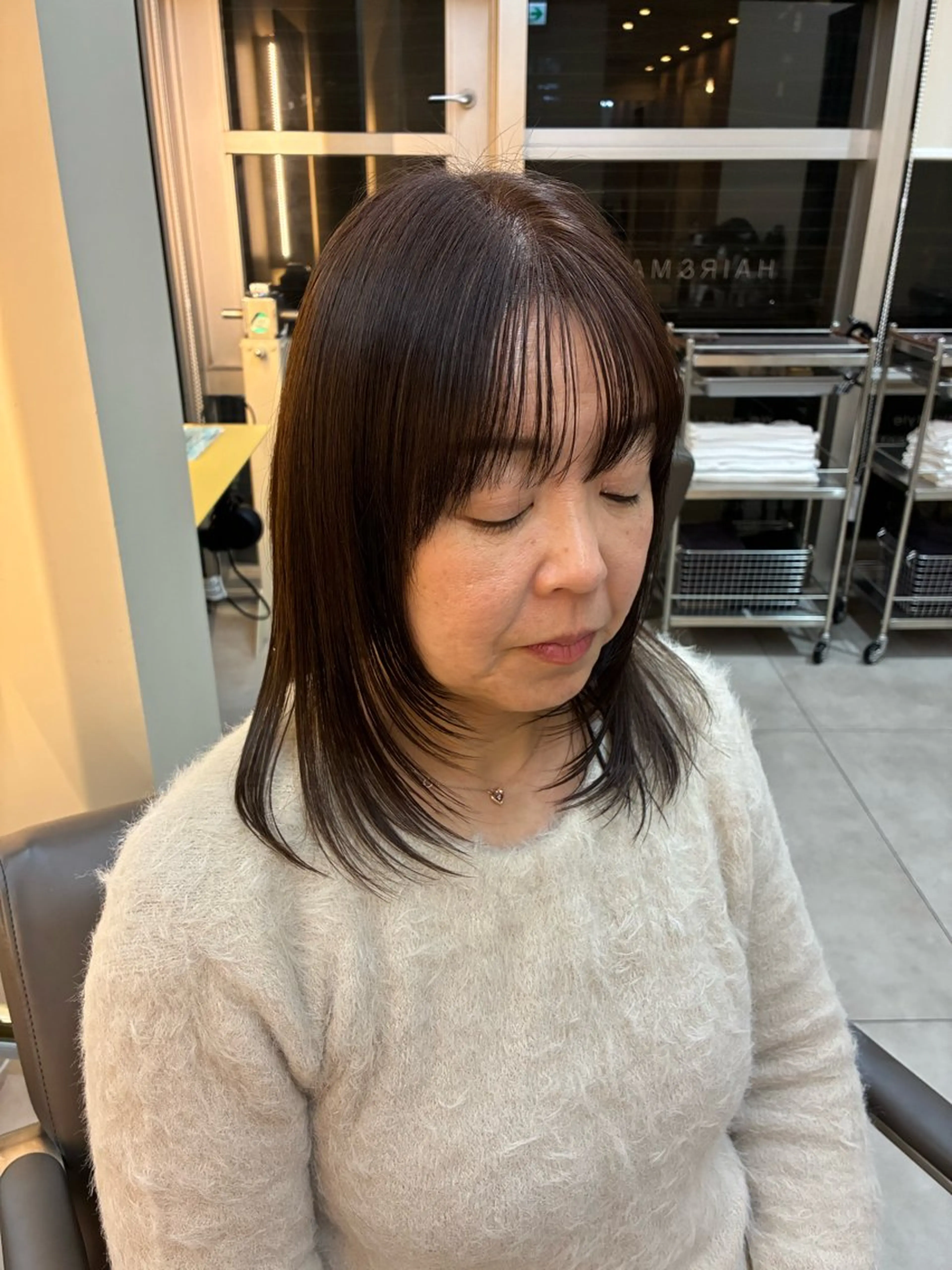 ミディアム カラー 透明感カラー 中野 佑麻のヘアスタイル