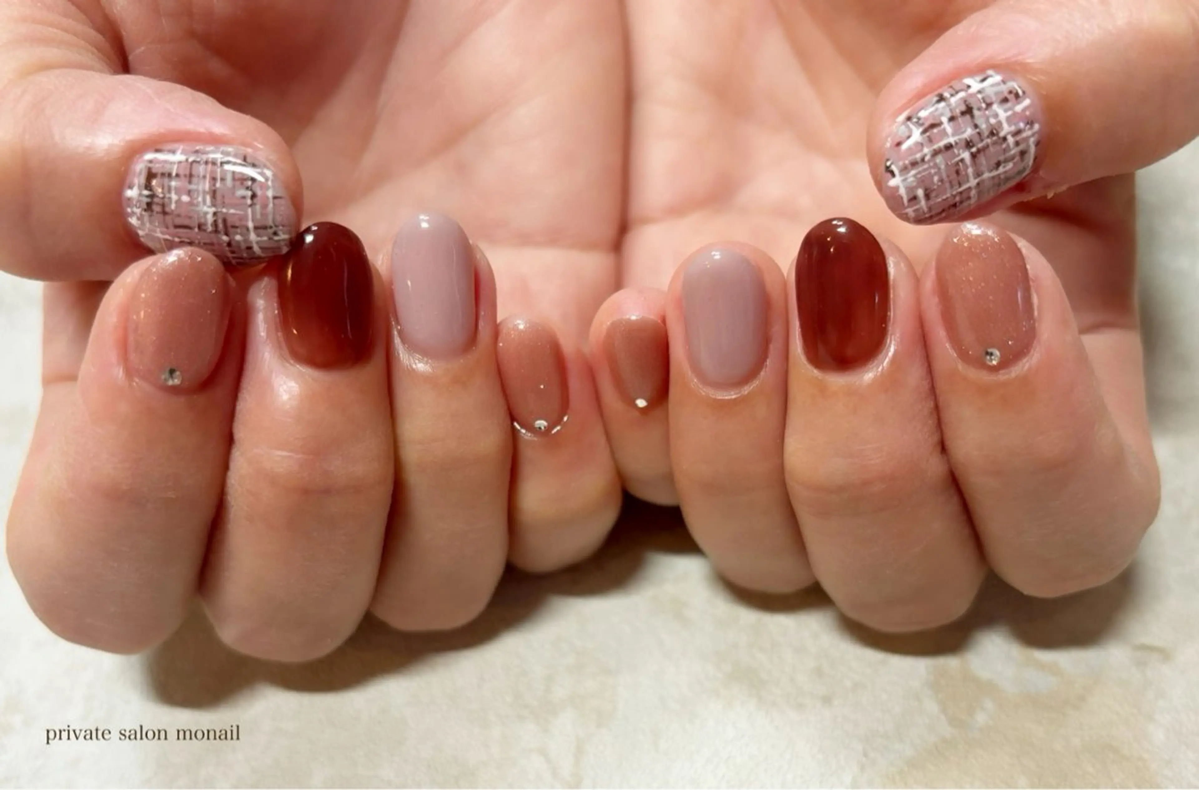 ネイル ツイードネイル nail salon monailのネイルデザイン