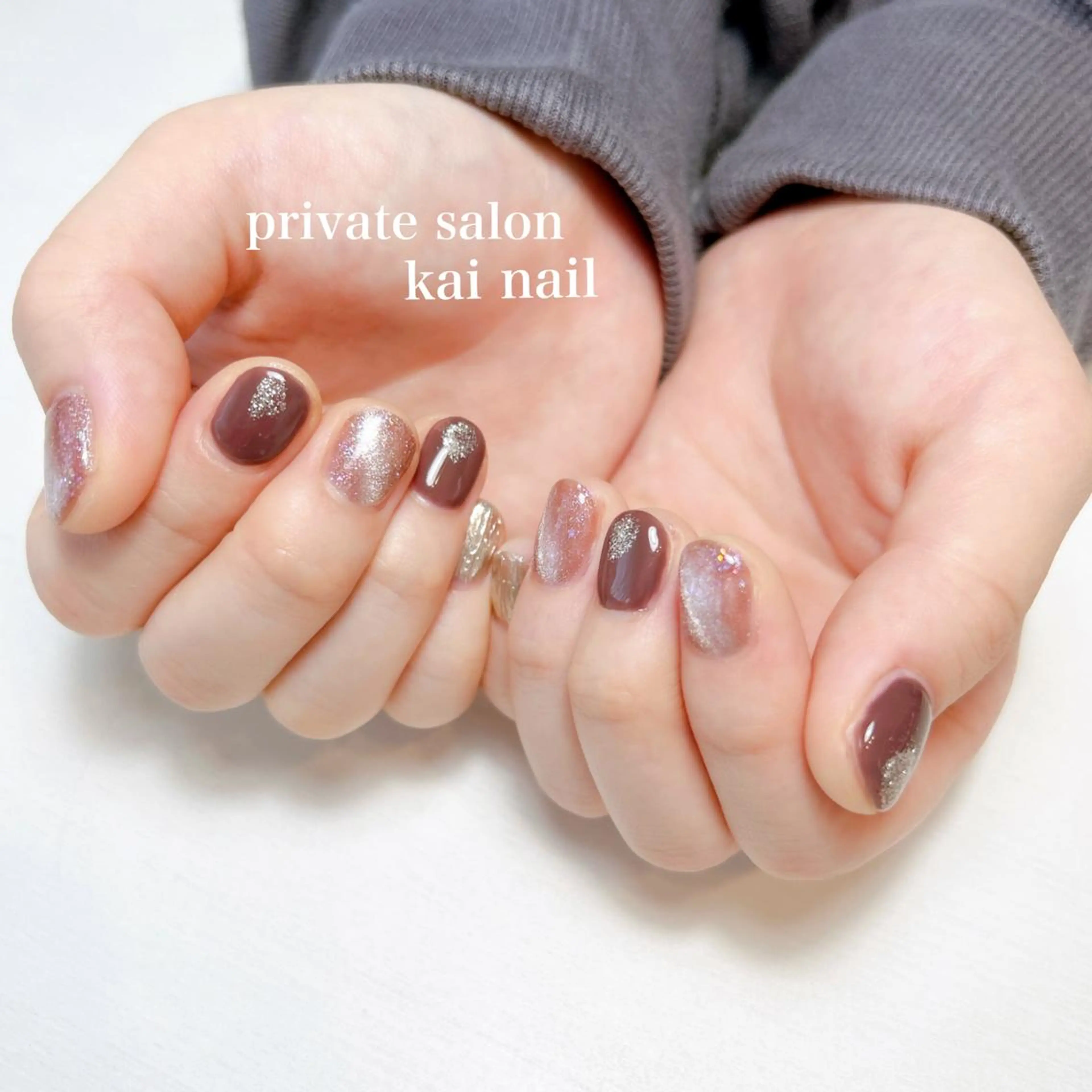 ネイル フレンチネイル ジェルネイル マグネットネイル ミラーネイル ニュアンスネイル Kai  nail Mayukoのネイルデザイン