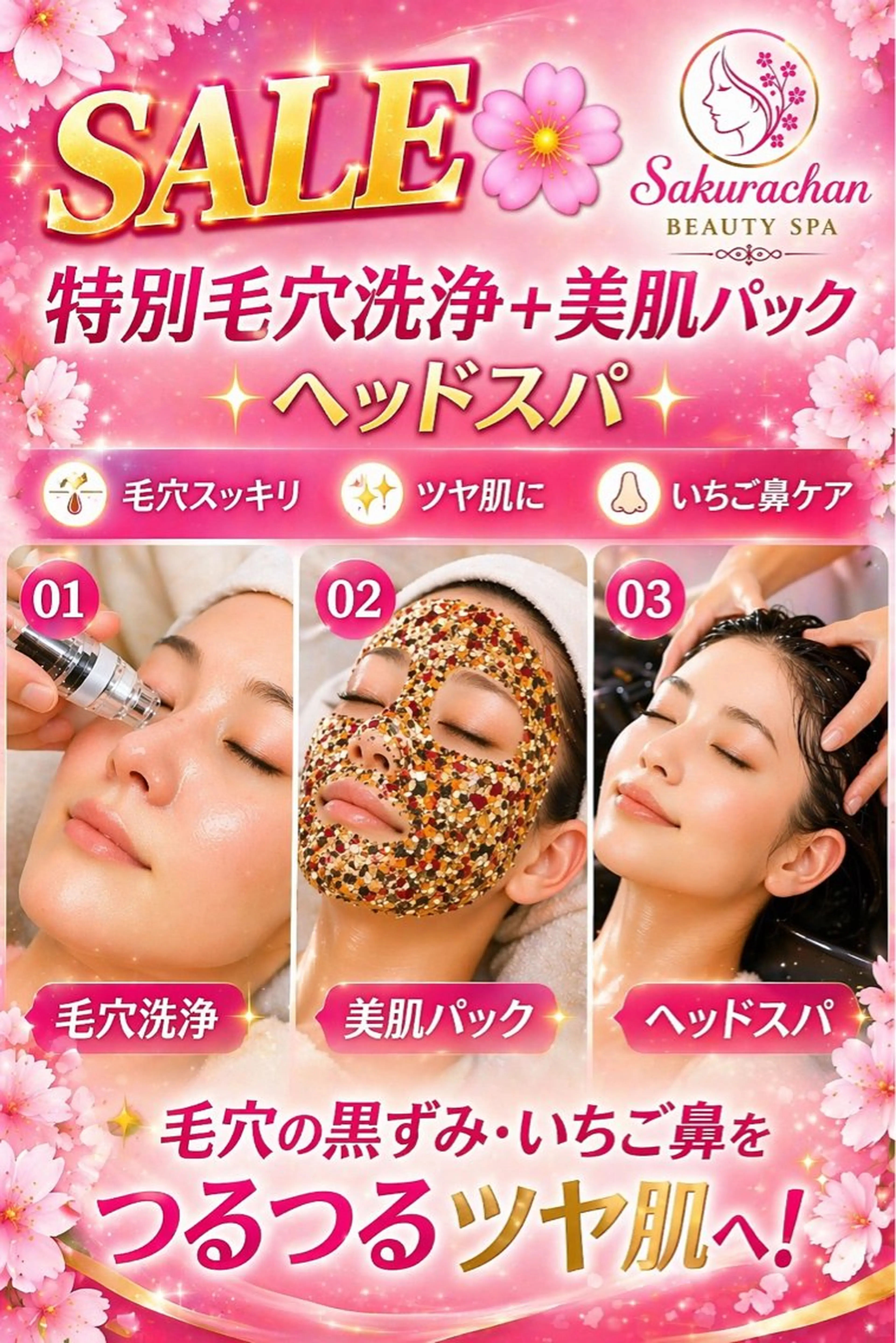 美肌，美ボディ，脱毛 サクラチャンスパのエステ・リラクイメージ