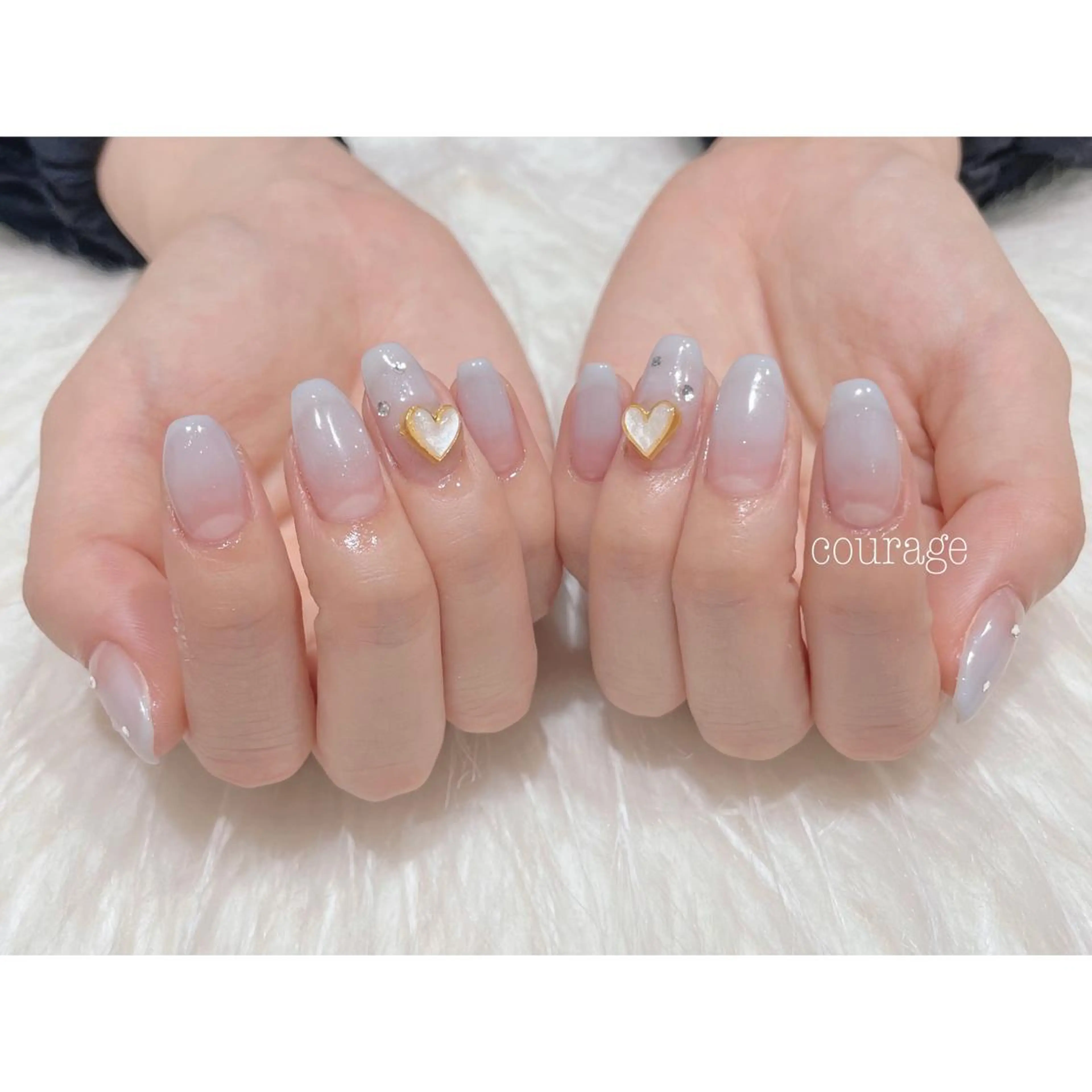 ネイル グラデーション ハート ハンドネイル ネイルサロン courageのネイルデザイン