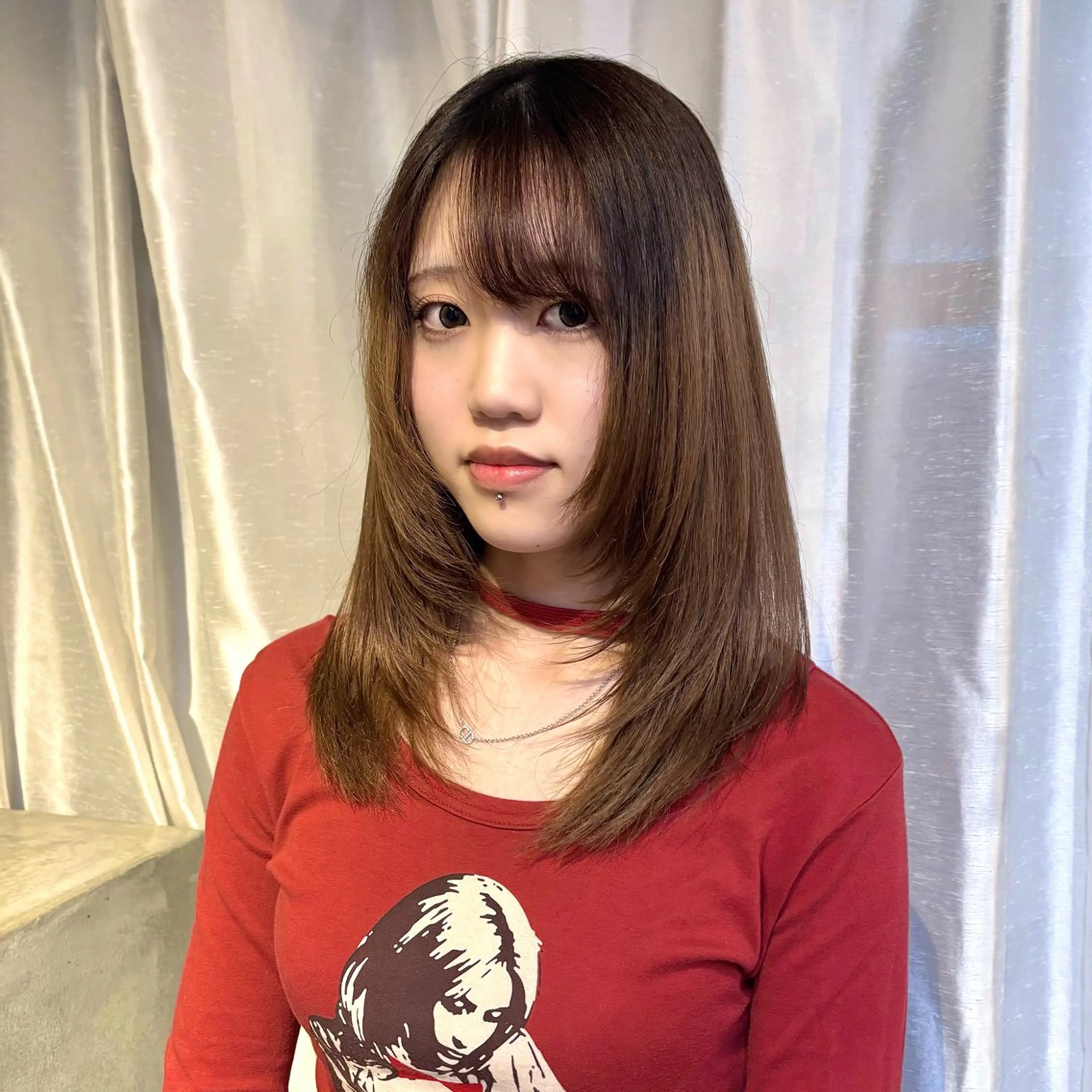 セミロング レイヤーカット カット MASHU Grandvase所属・めい/透明感カラー /レイヤー/ボブのヘアスタイル