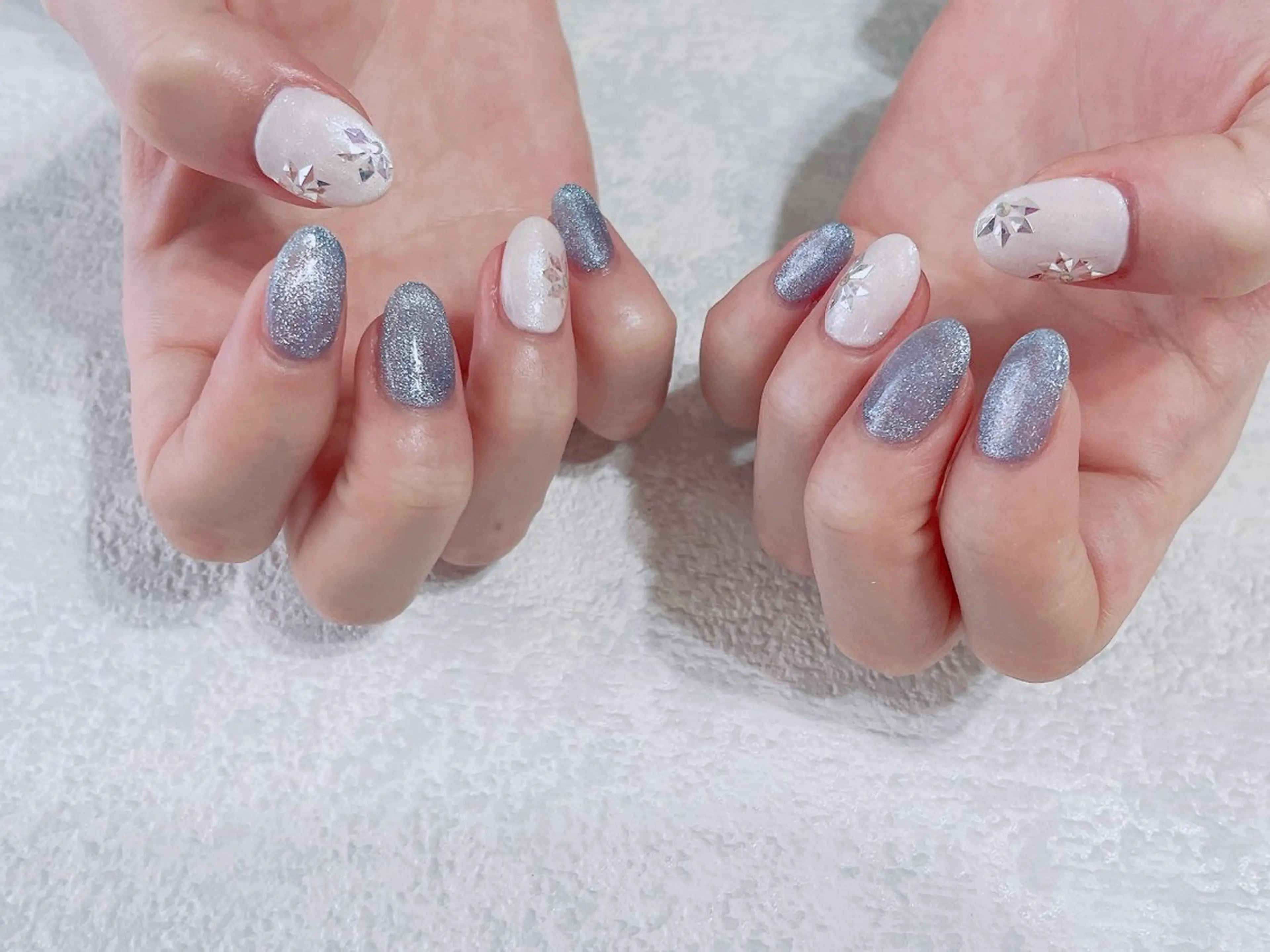 ネイル ジェルネイル 韓国ネイル マグネットネイル パラジェル 冬ネイル ハンドネイル kikinail 溝の口のネイルデザイン