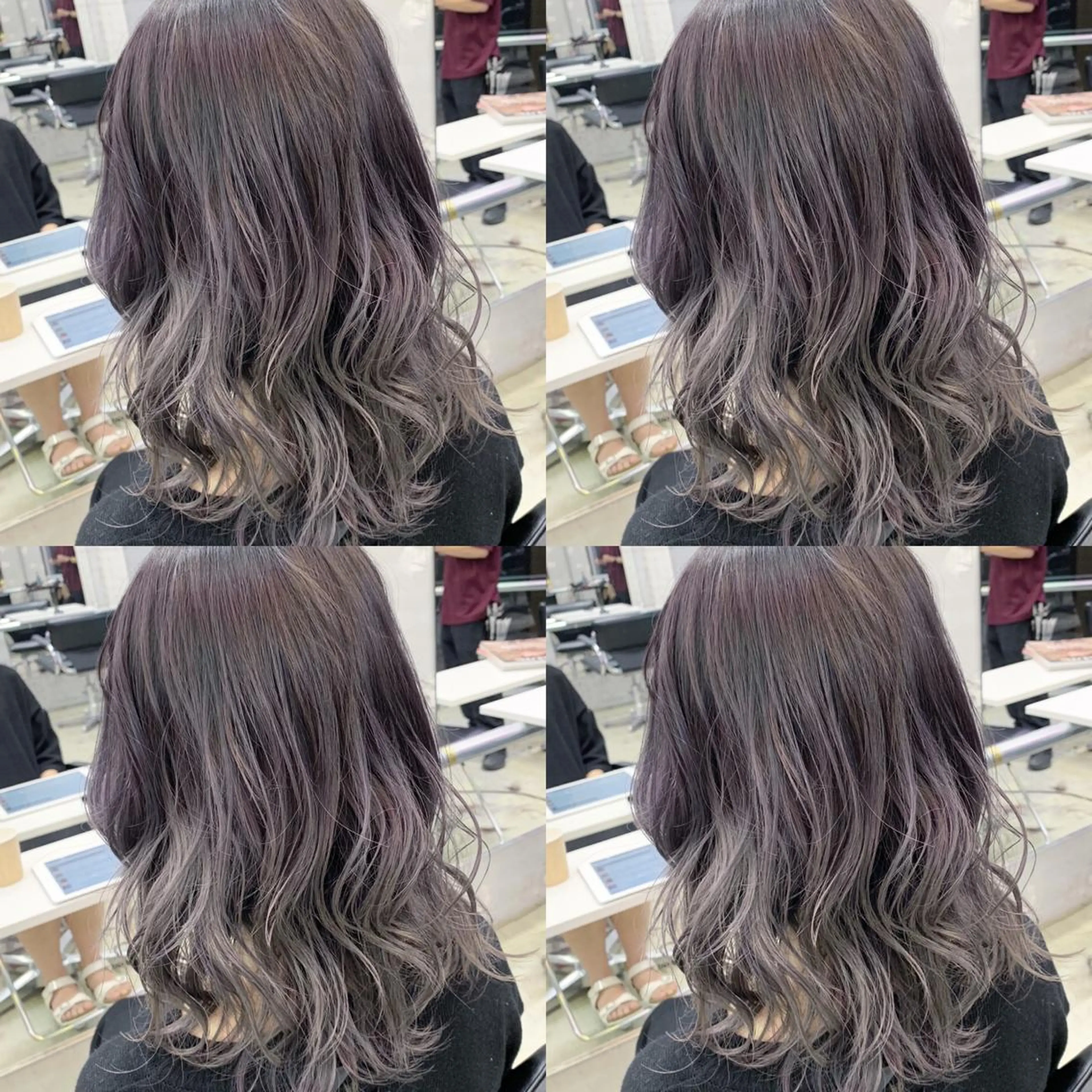 ミディアム カラー ヘアアレンジ グラデーションカラー パープルカラー 垢抜け案内人 鈴木聖矢✂️のヘアスタイル