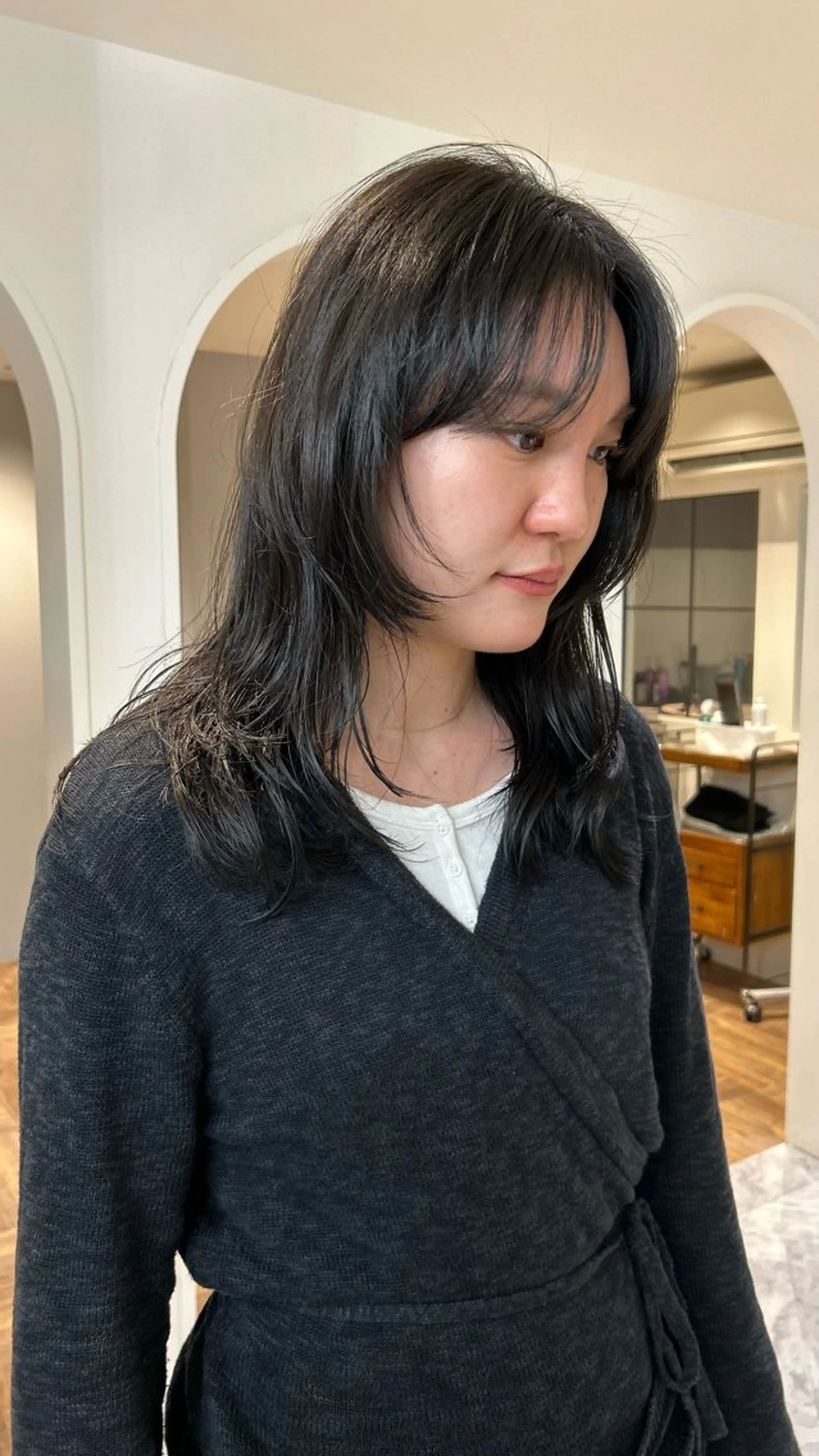 セミロング カラー カット ヘアカラー じゅわっと暖色カラー 🍊Moemiのヘアスタイル