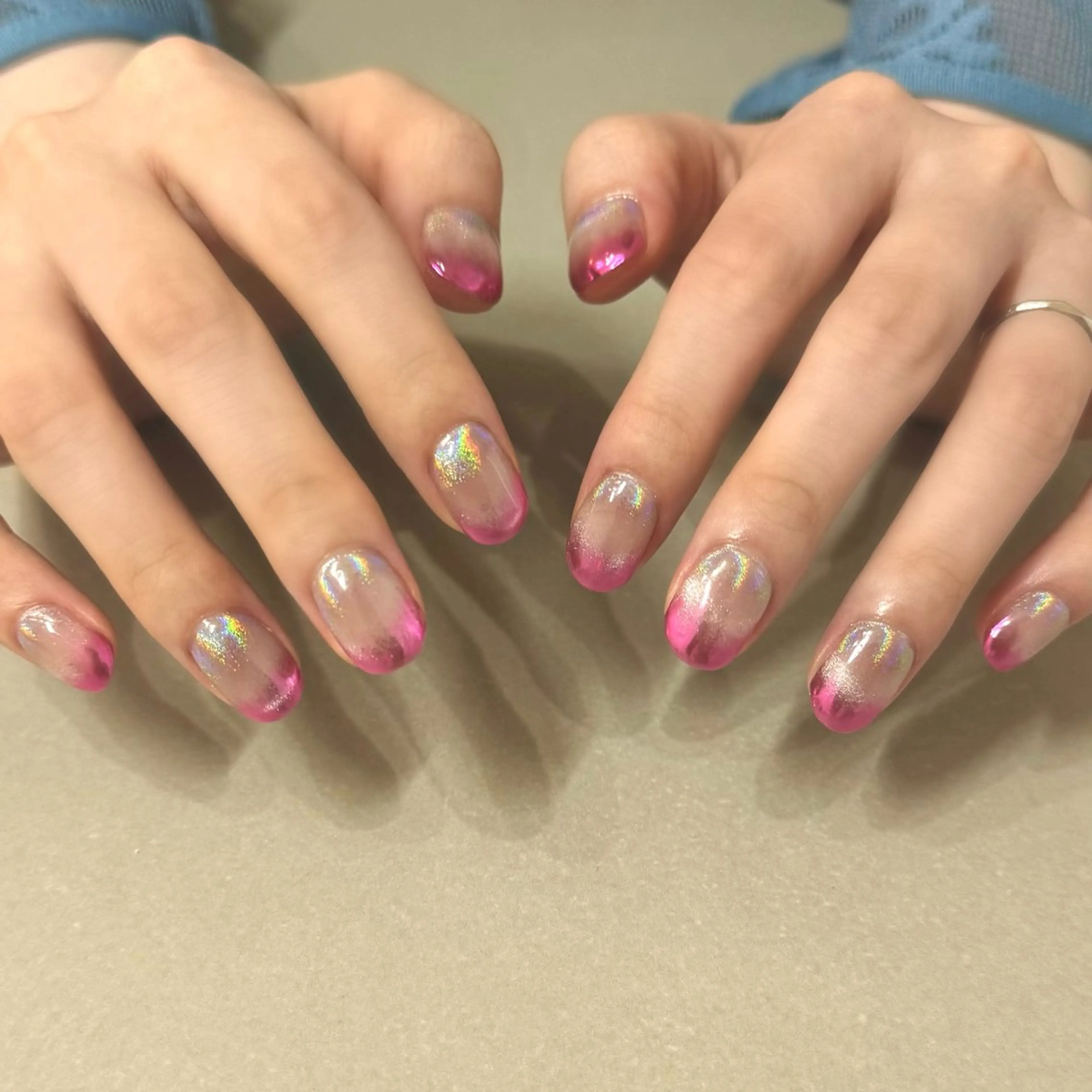 ネイル グラデーション マグネットネイル ミラーネイル ハンドネイル HARUKA ネイリスト福岡/薬院のネイルデザイン